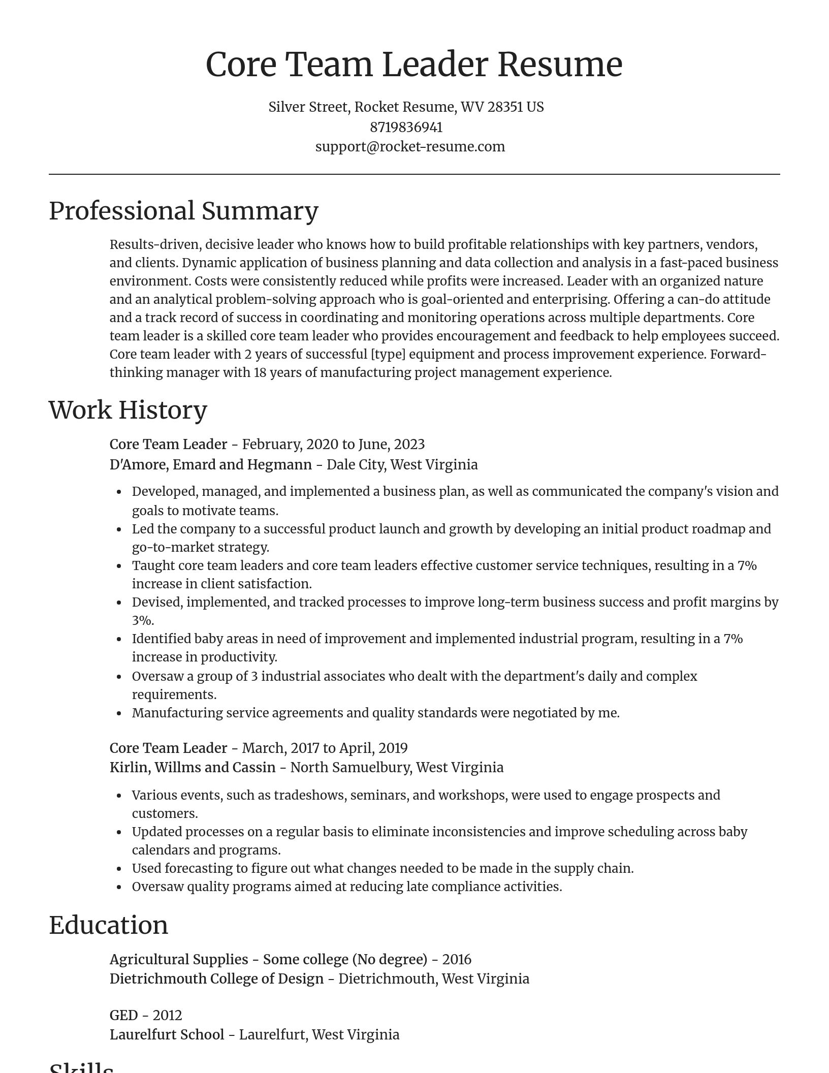 Focal Point resume template