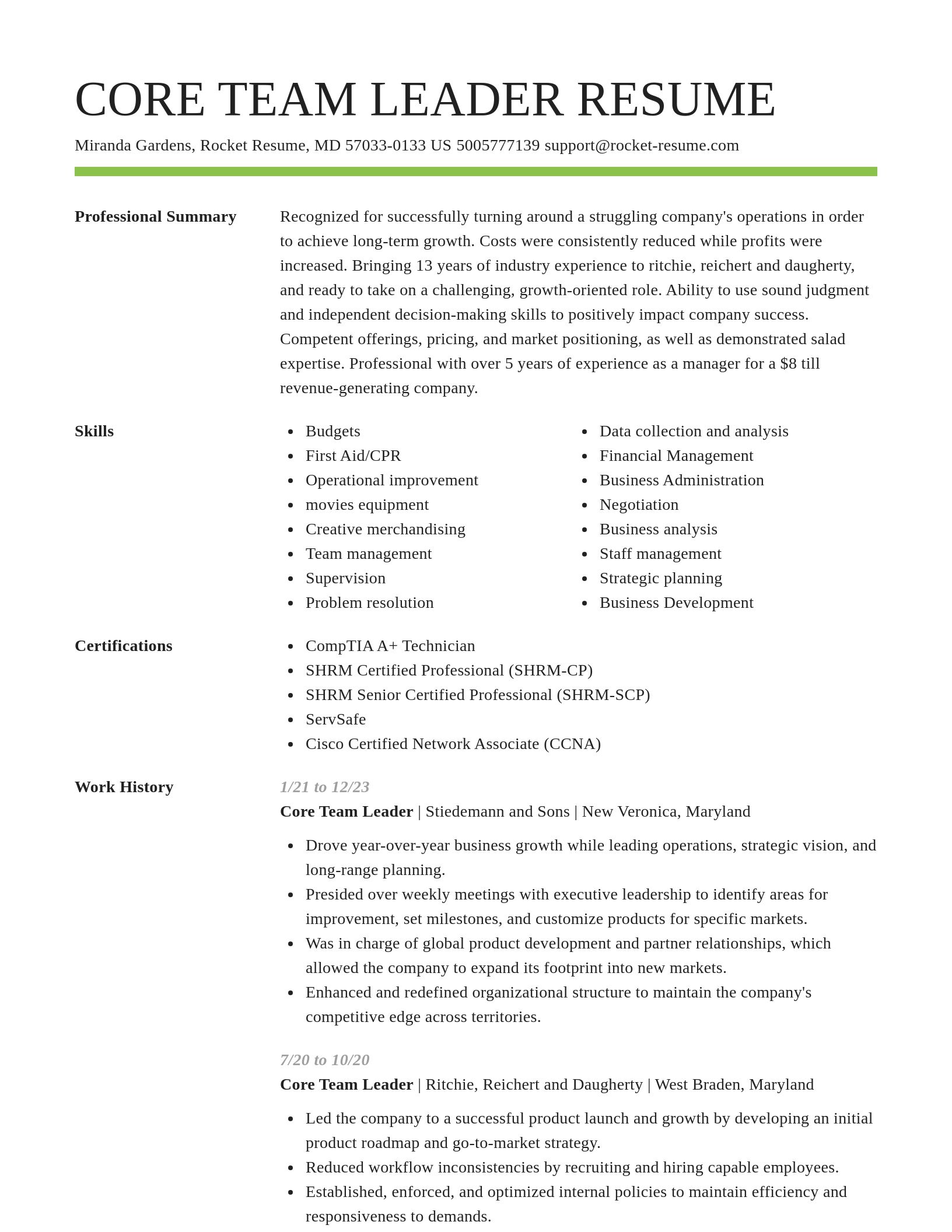 Smart resume template