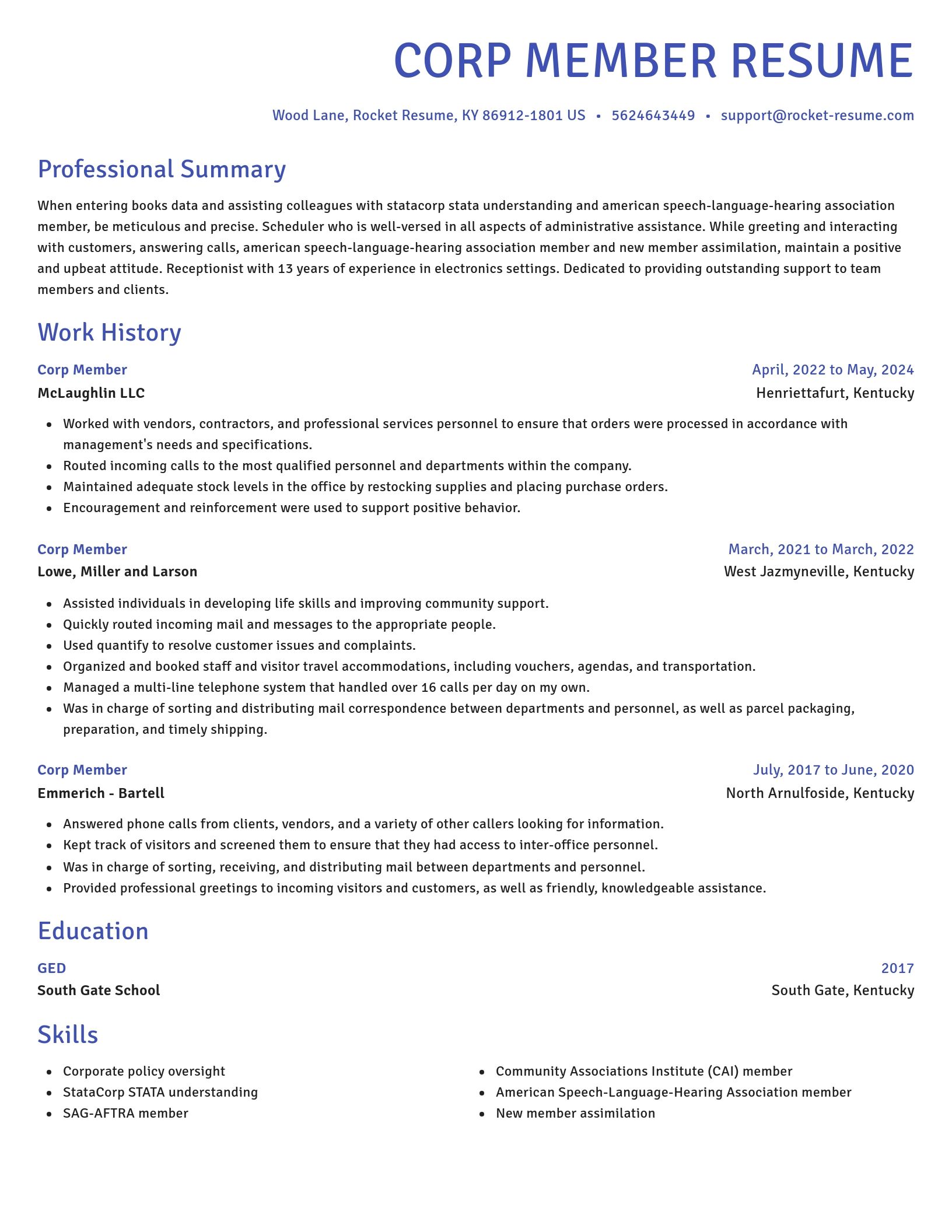 Novel resume template