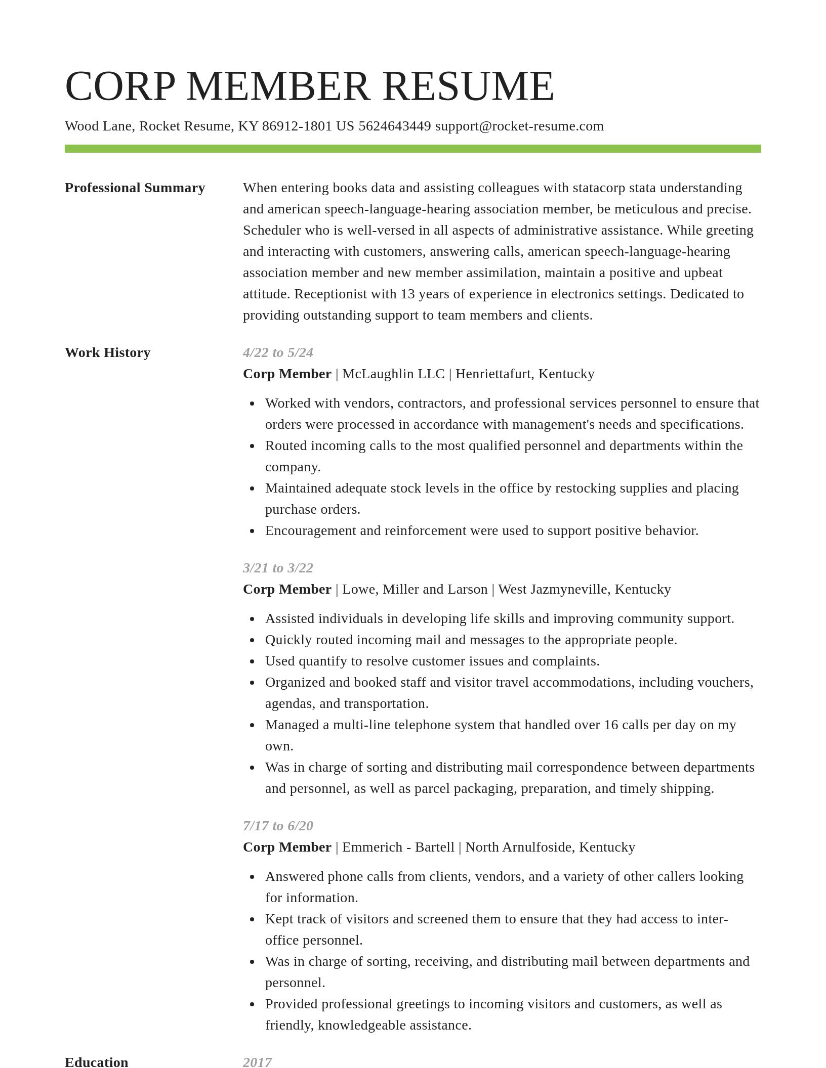 Smart resume template
