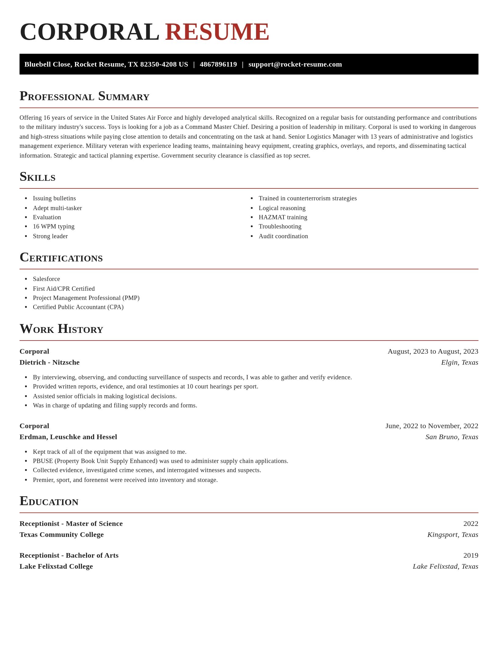 Exquisite resume template