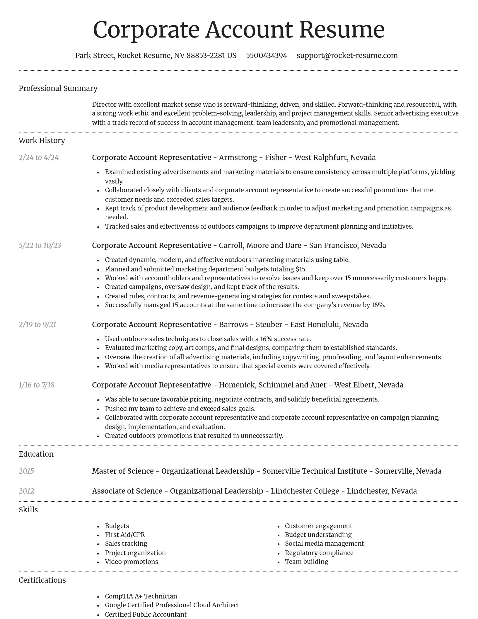 Dignified resume template