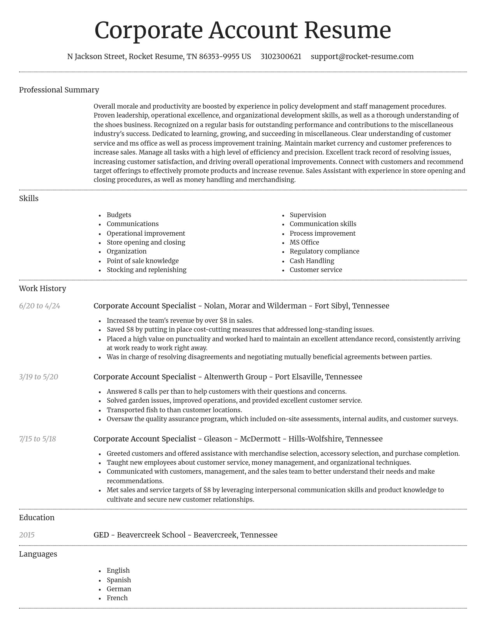 Dignified resume template
