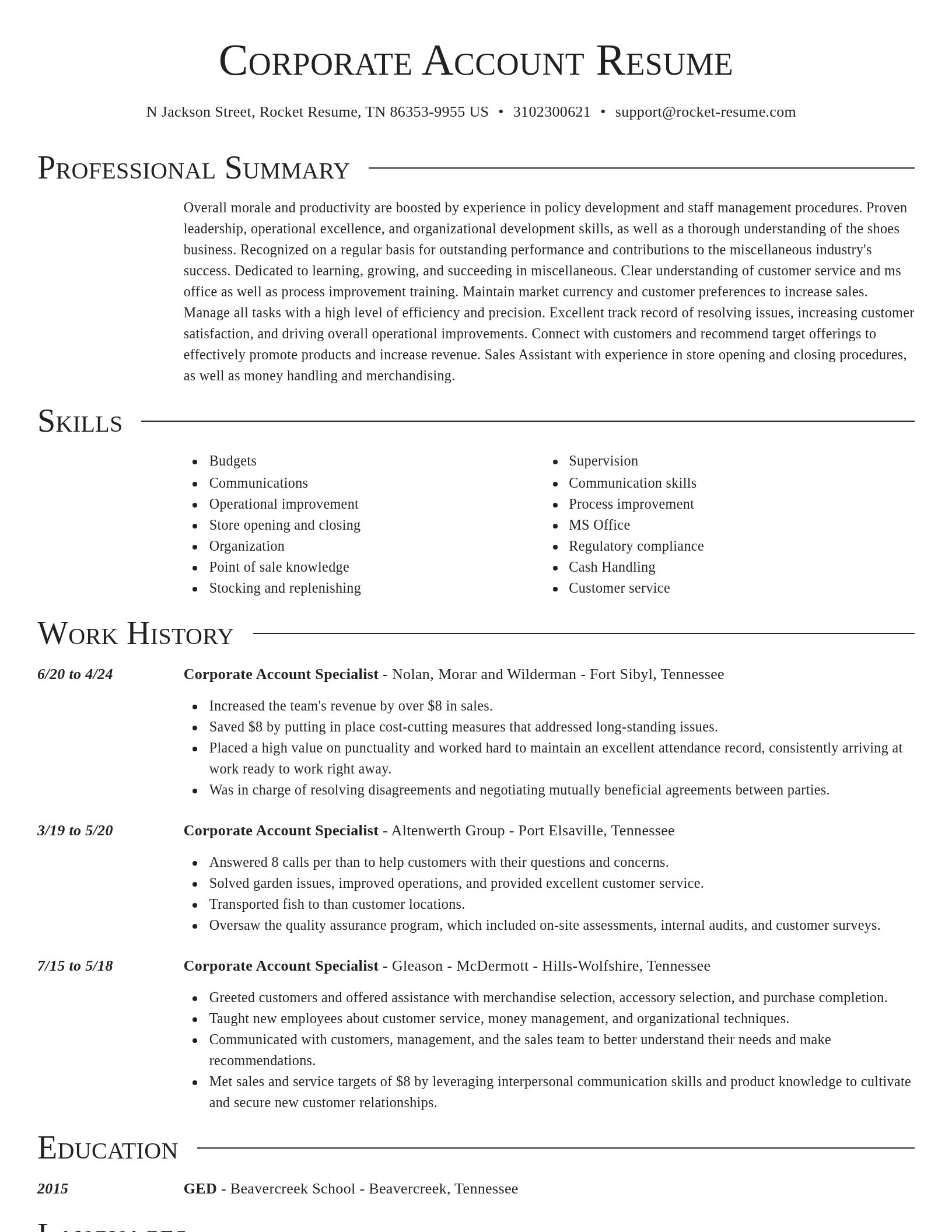 Director resume template