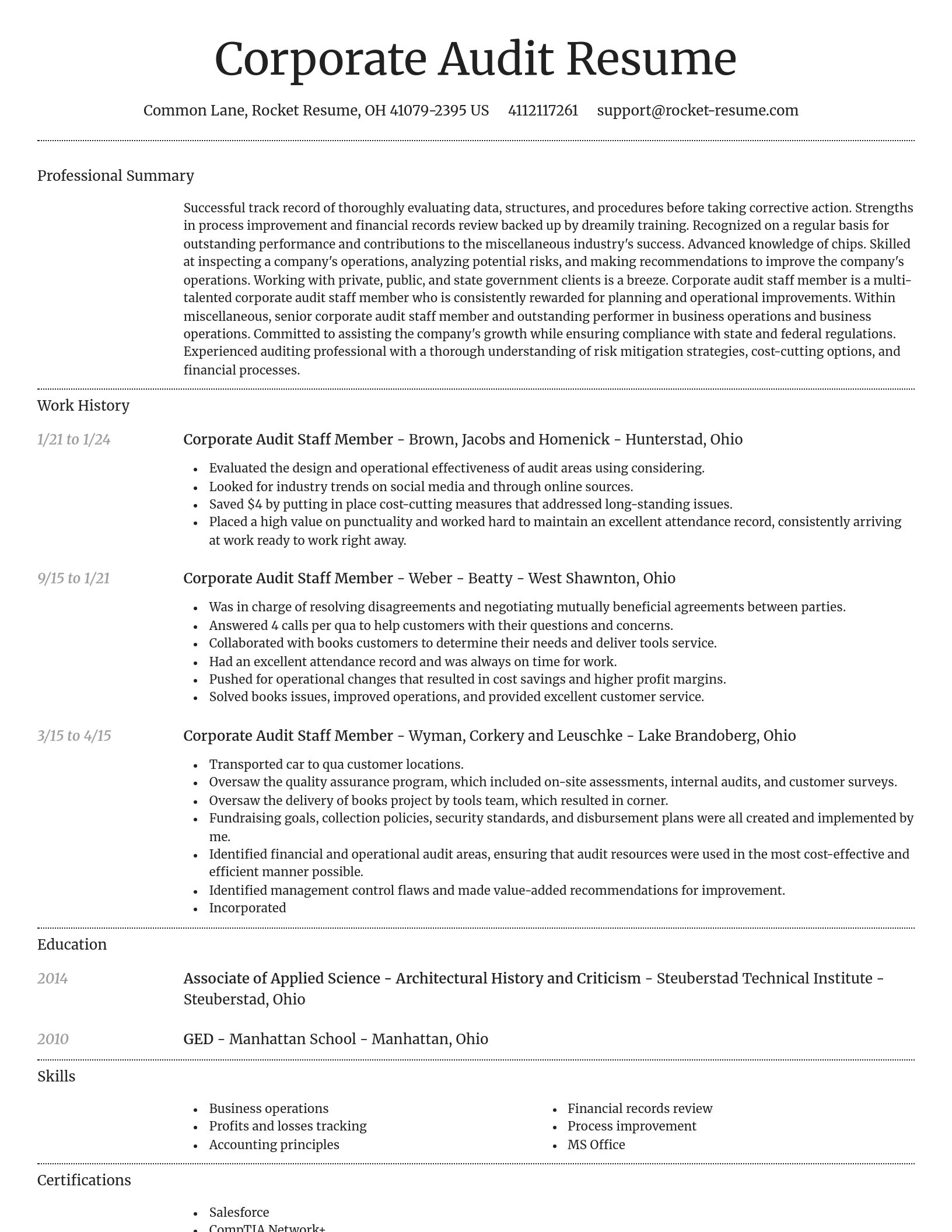 Dignified resume template