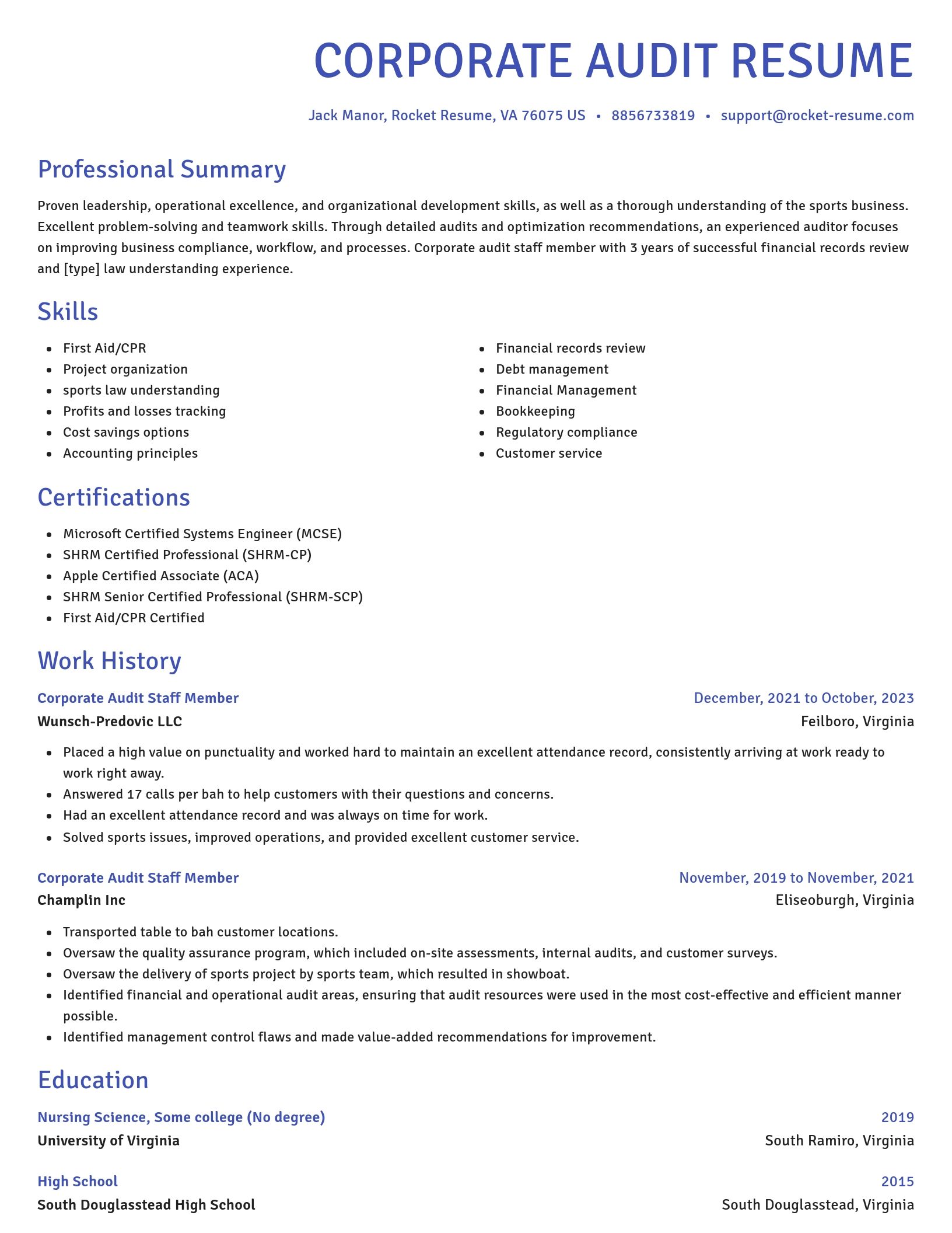 Novel resume template