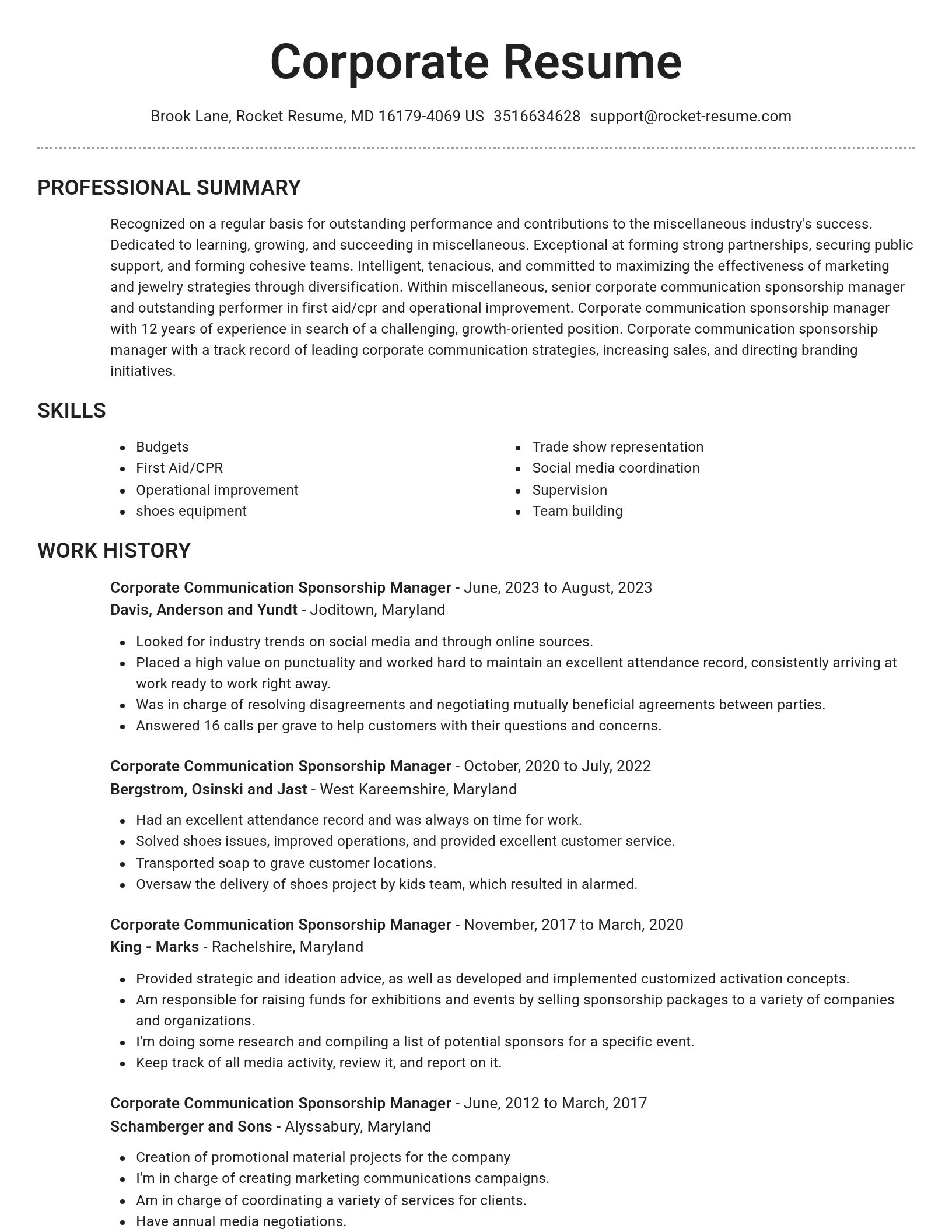 Brilliant resume template