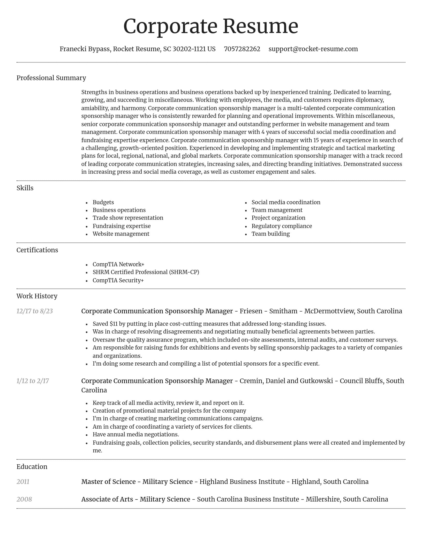 Dignified resume template