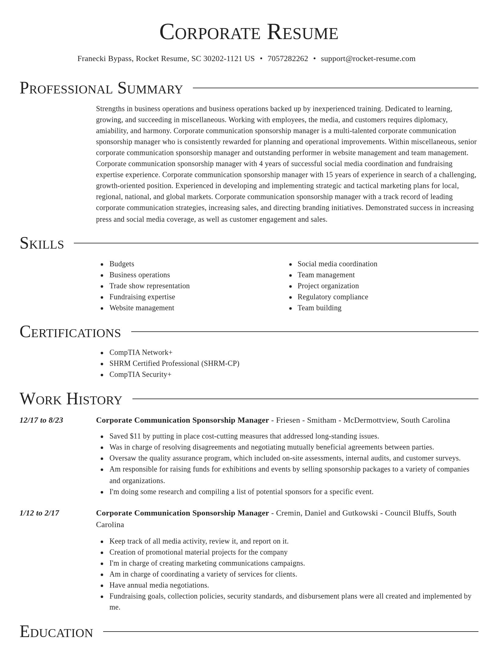 Director resume template