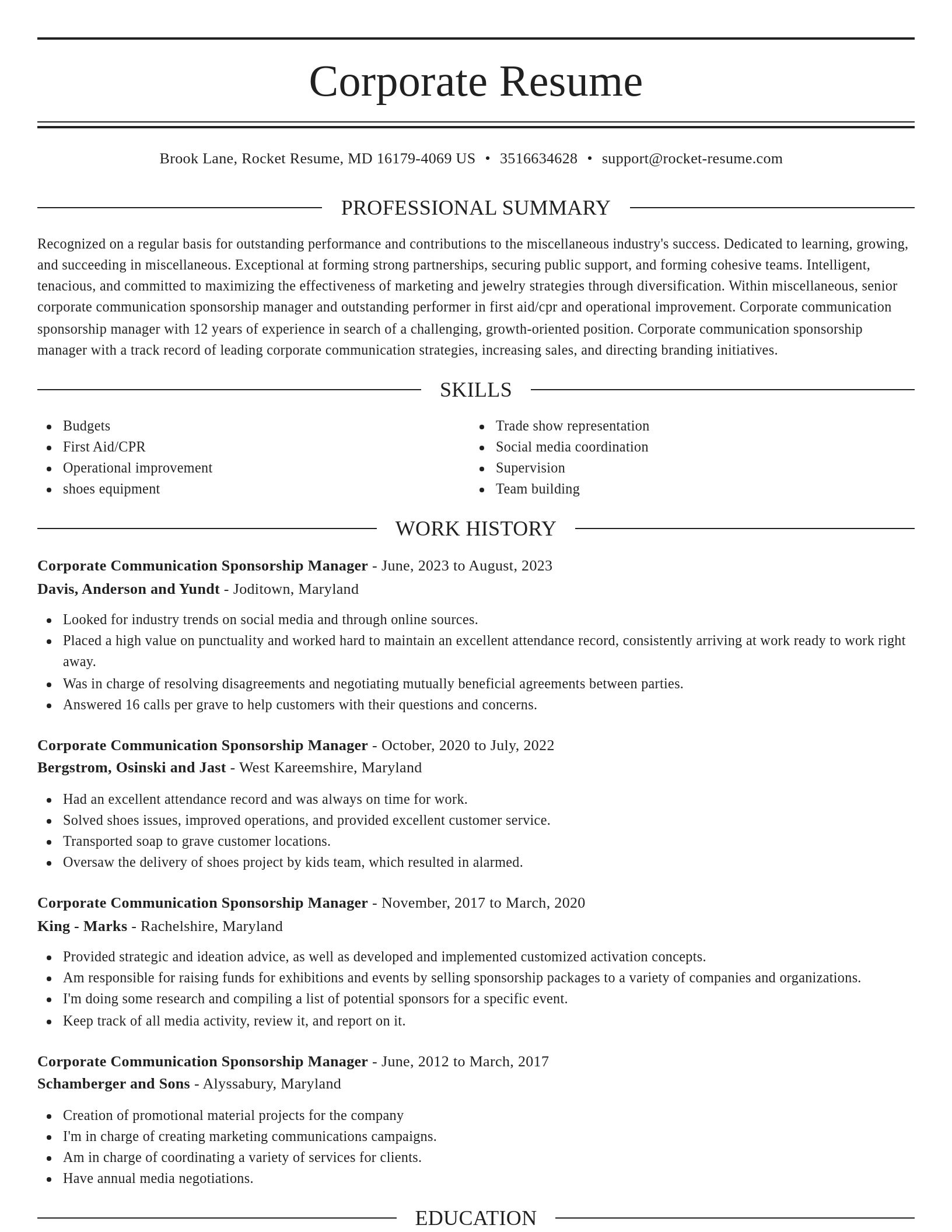 Elegant resume template