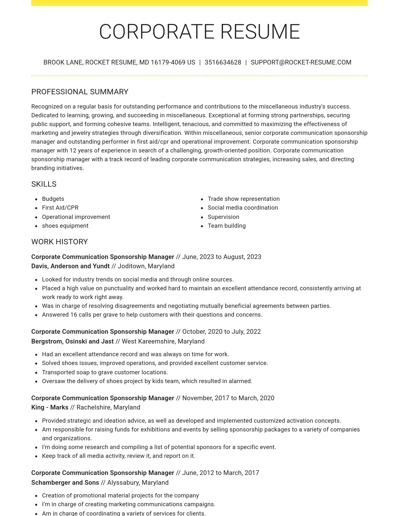 Grand resume template