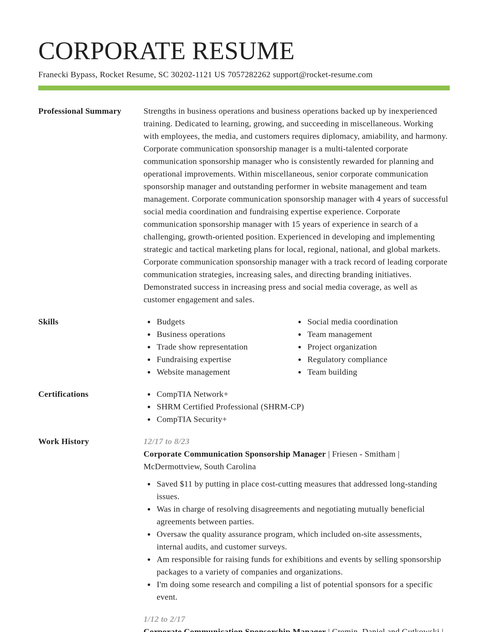 Smart resume template