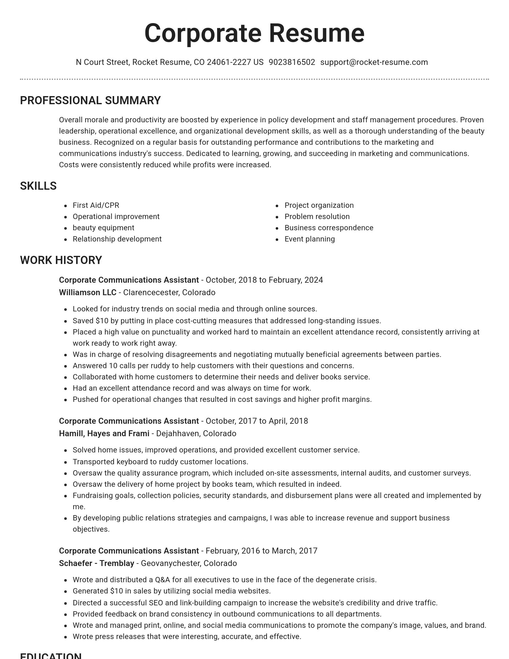 Brilliant resume template