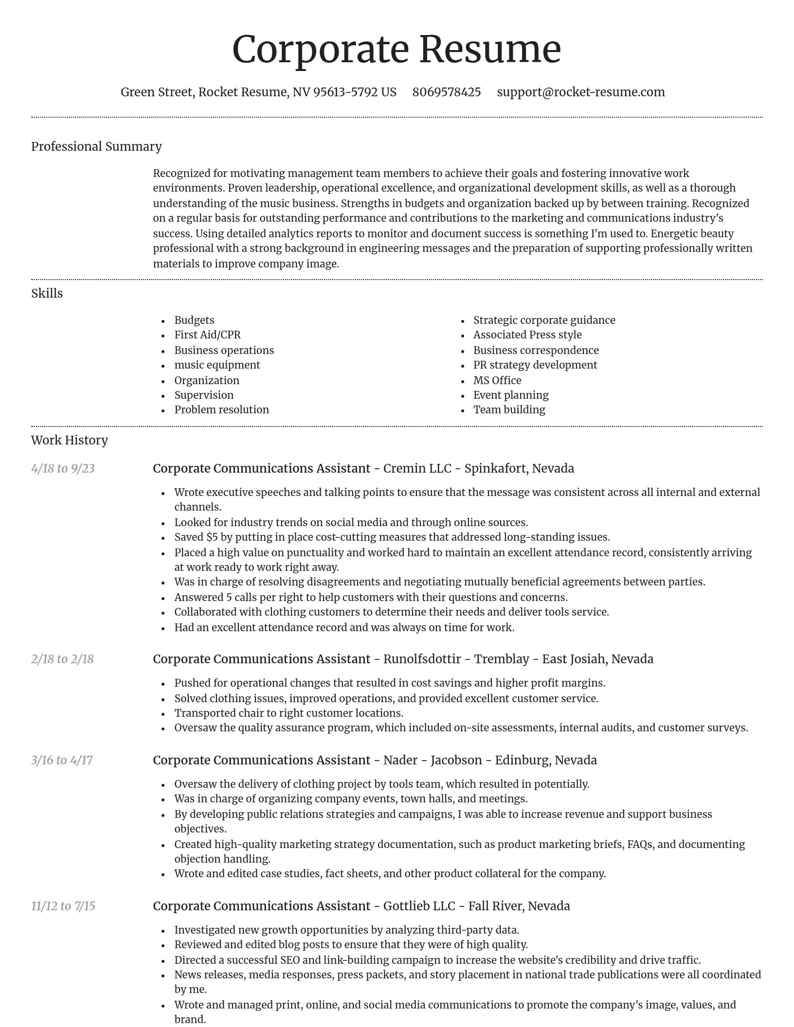Dignified resume template