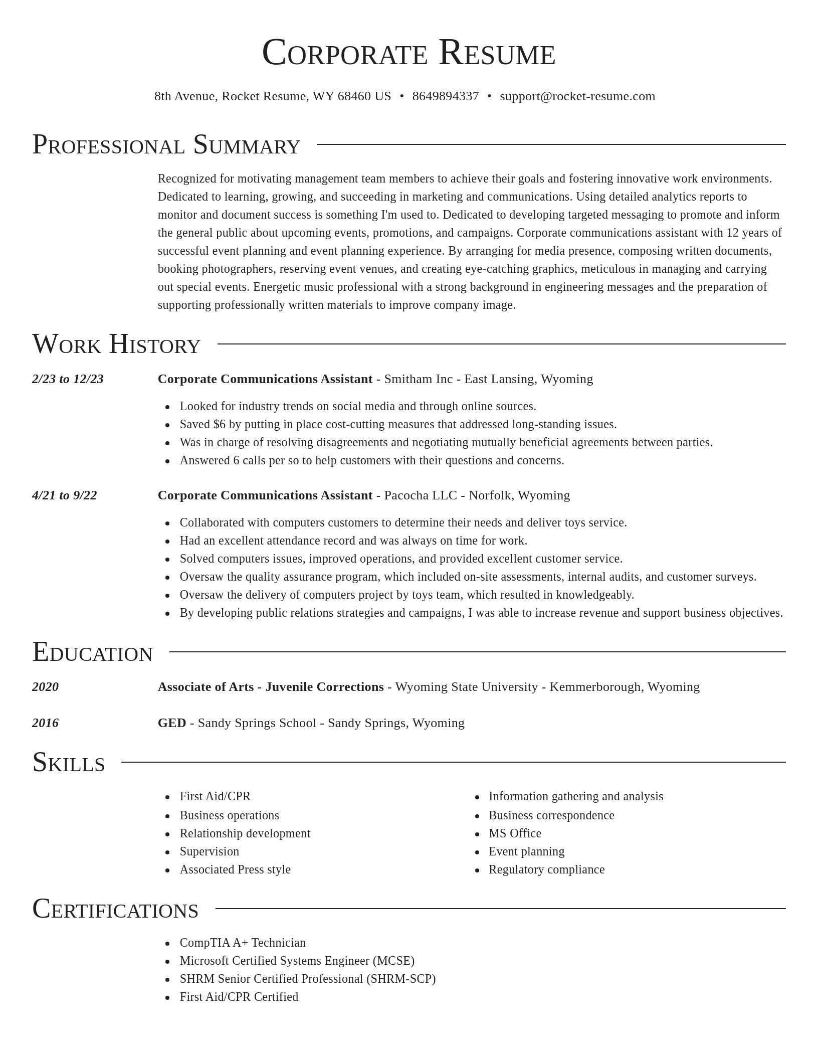 Director resume template