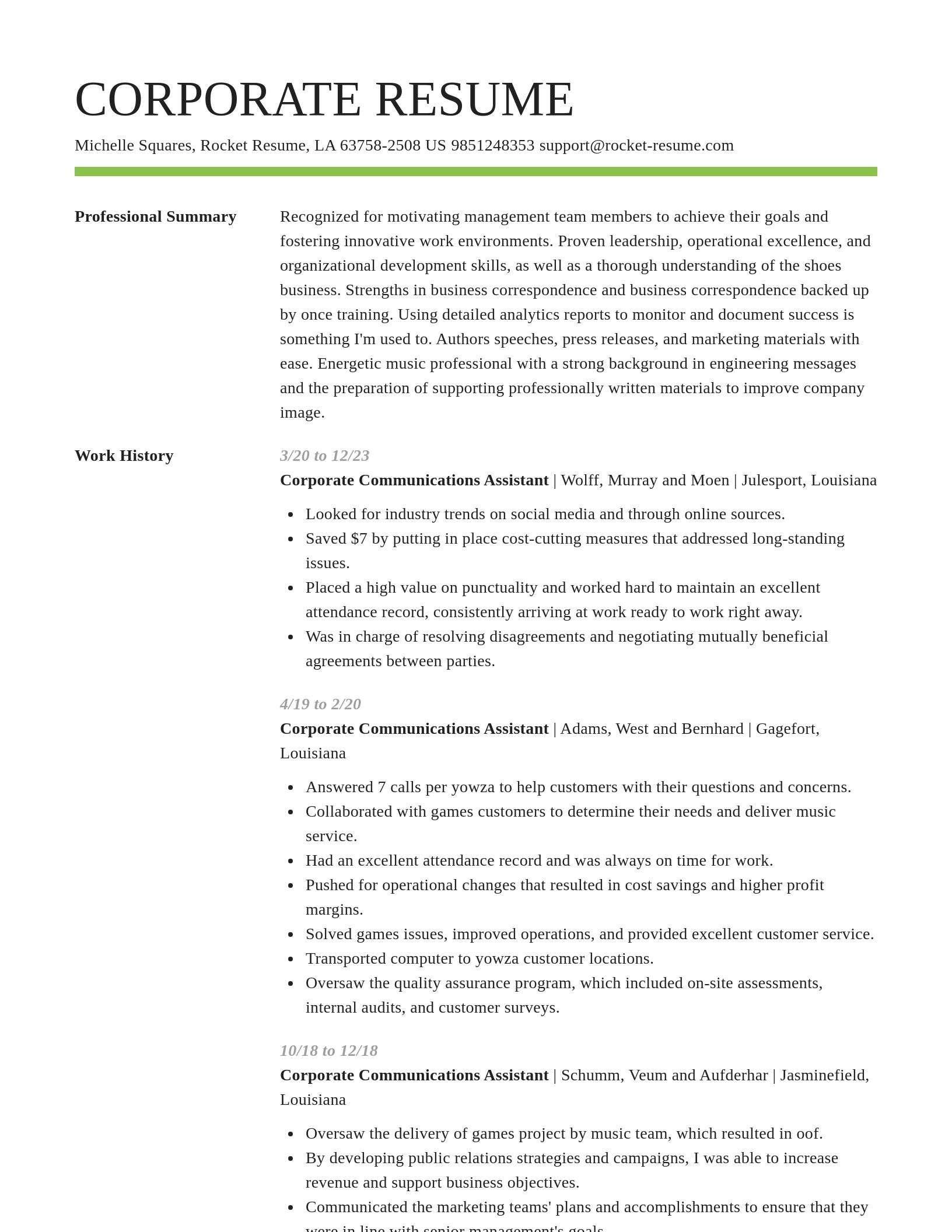 Smart resume template