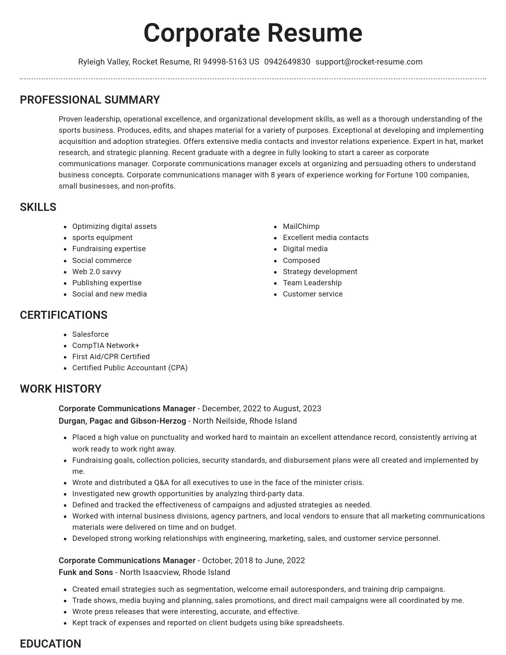 Brilliant resume template