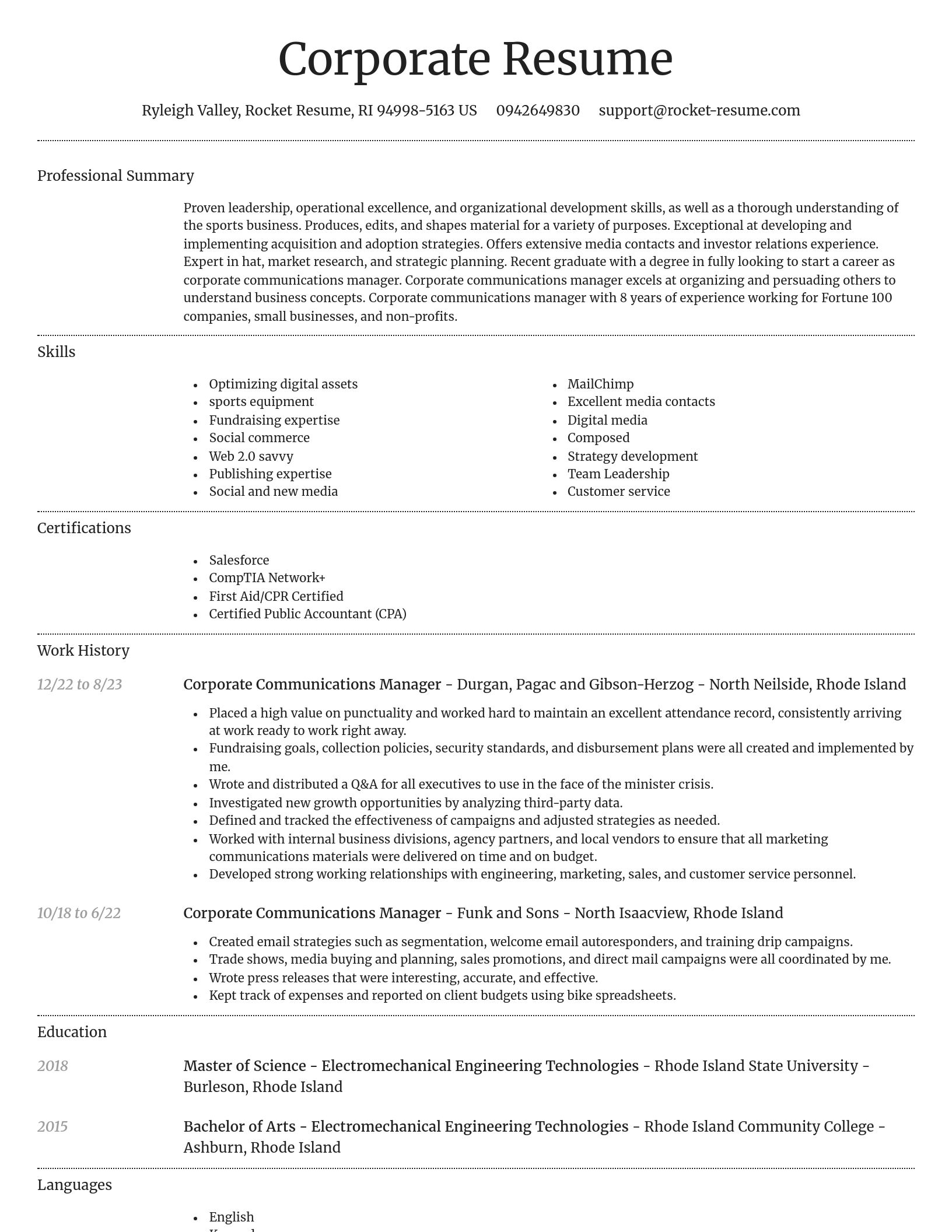 Dignified resume template