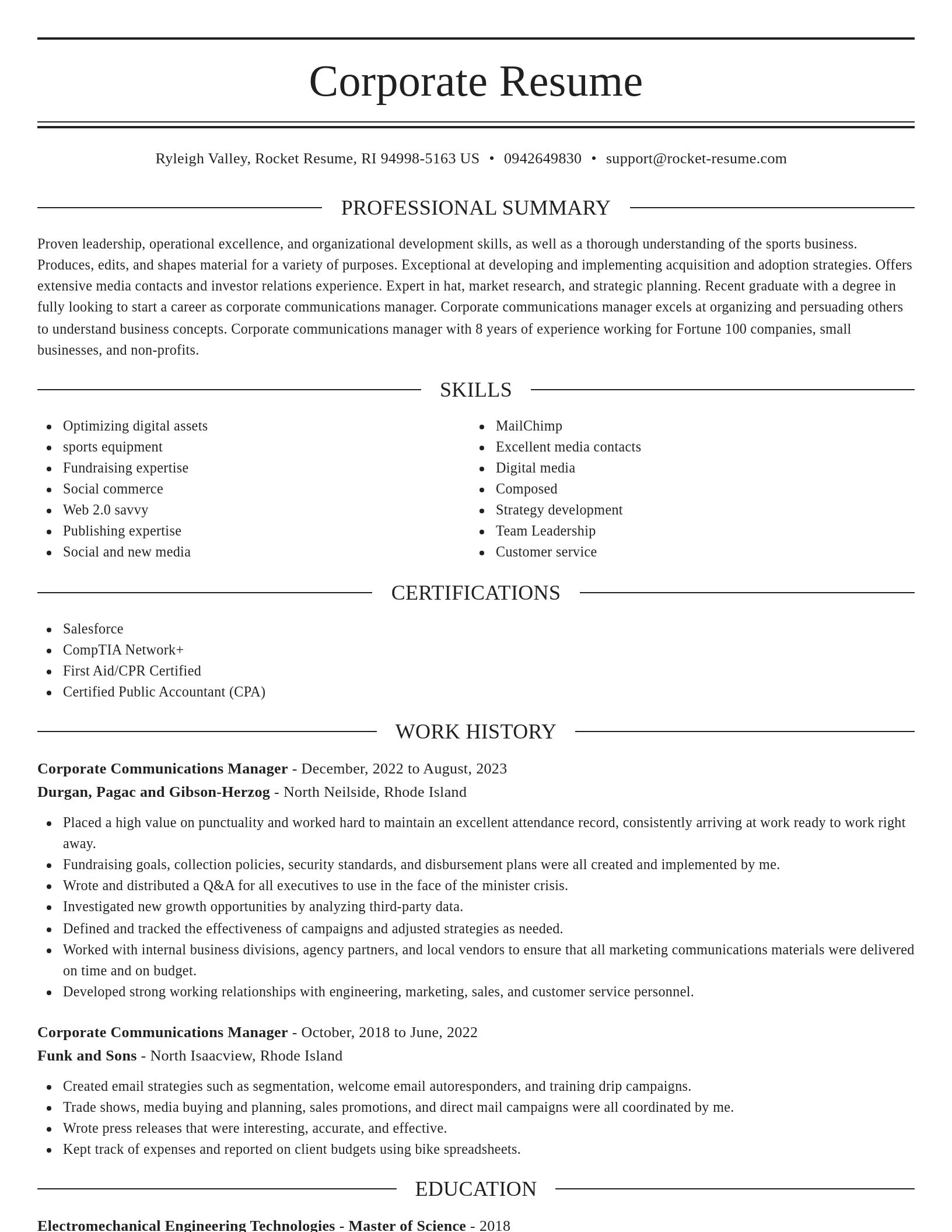 Elegant resume template