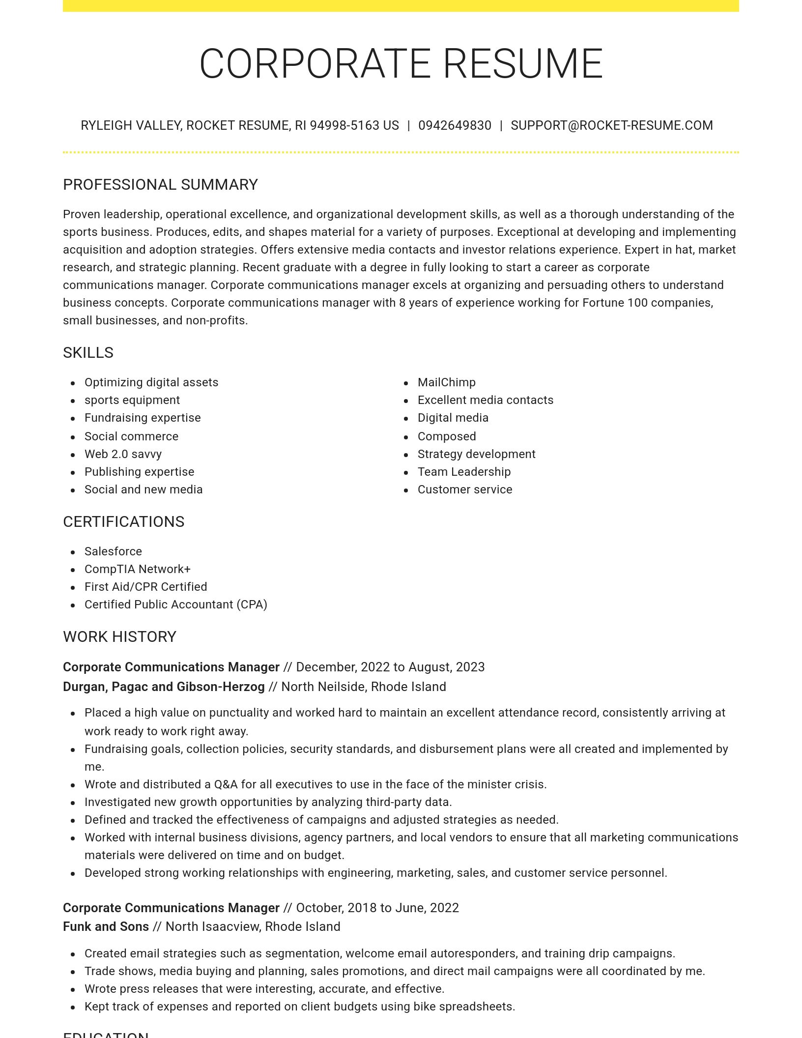 Grand resume template