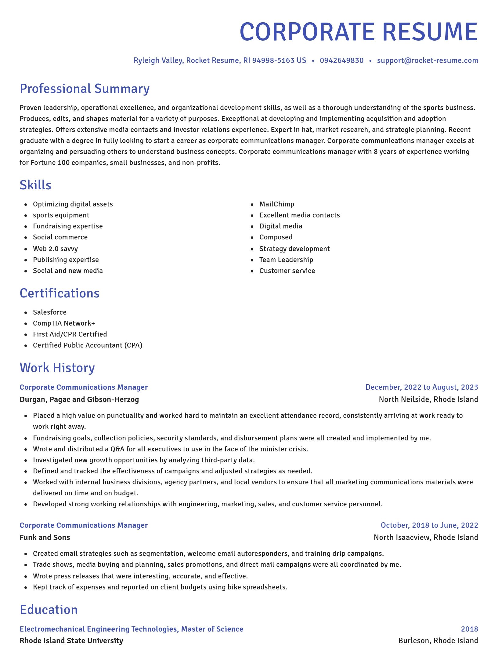 Novel resume template