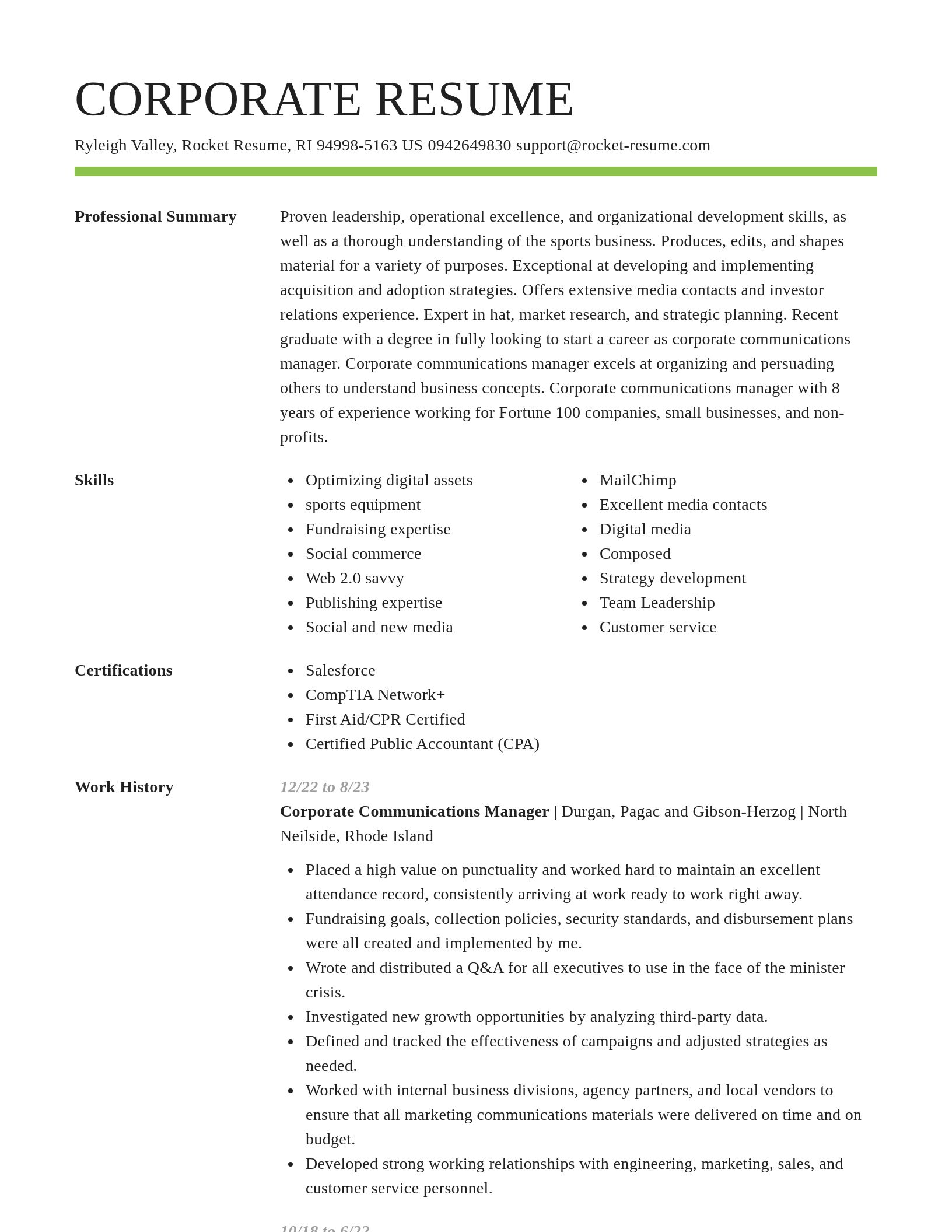 Smart resume template