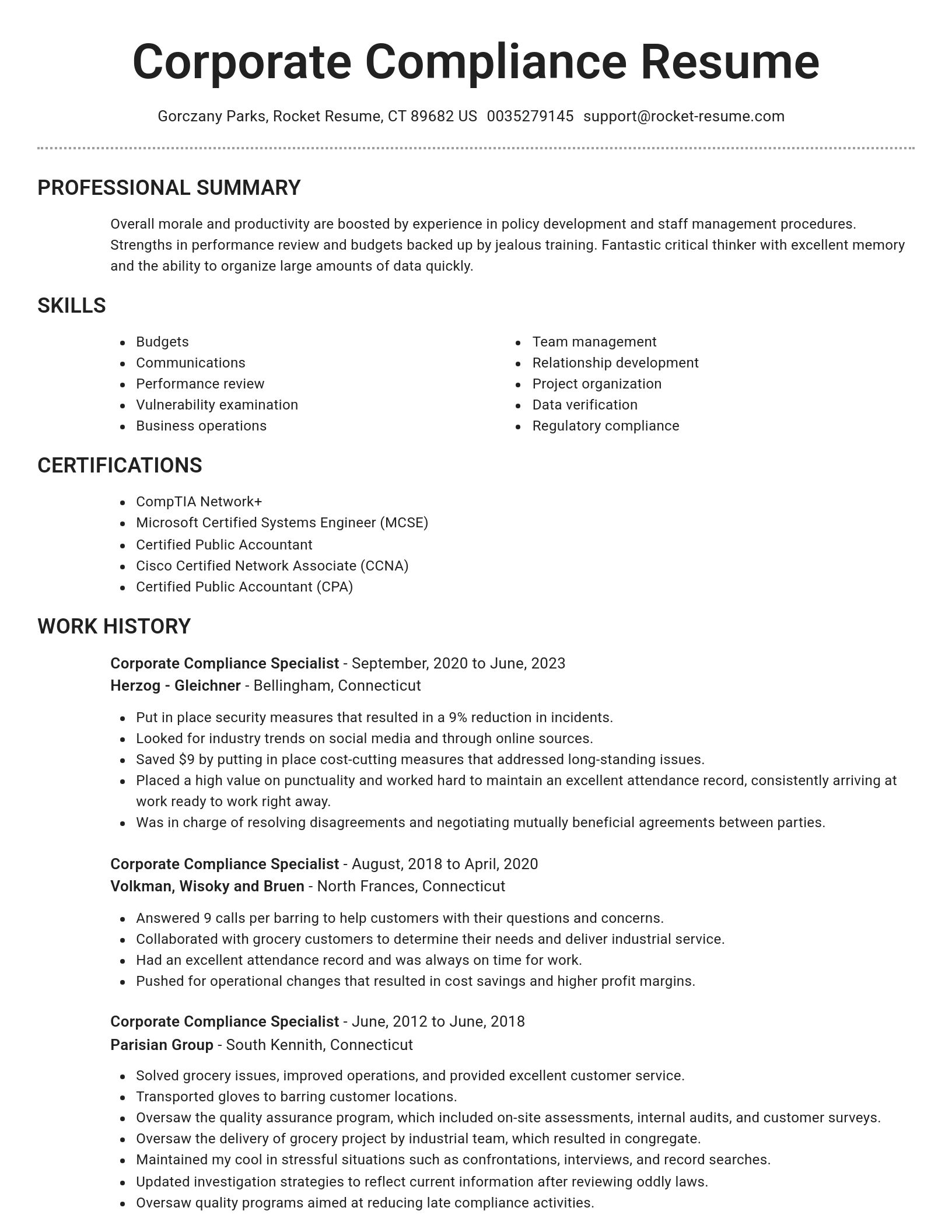 Brilliant resume template