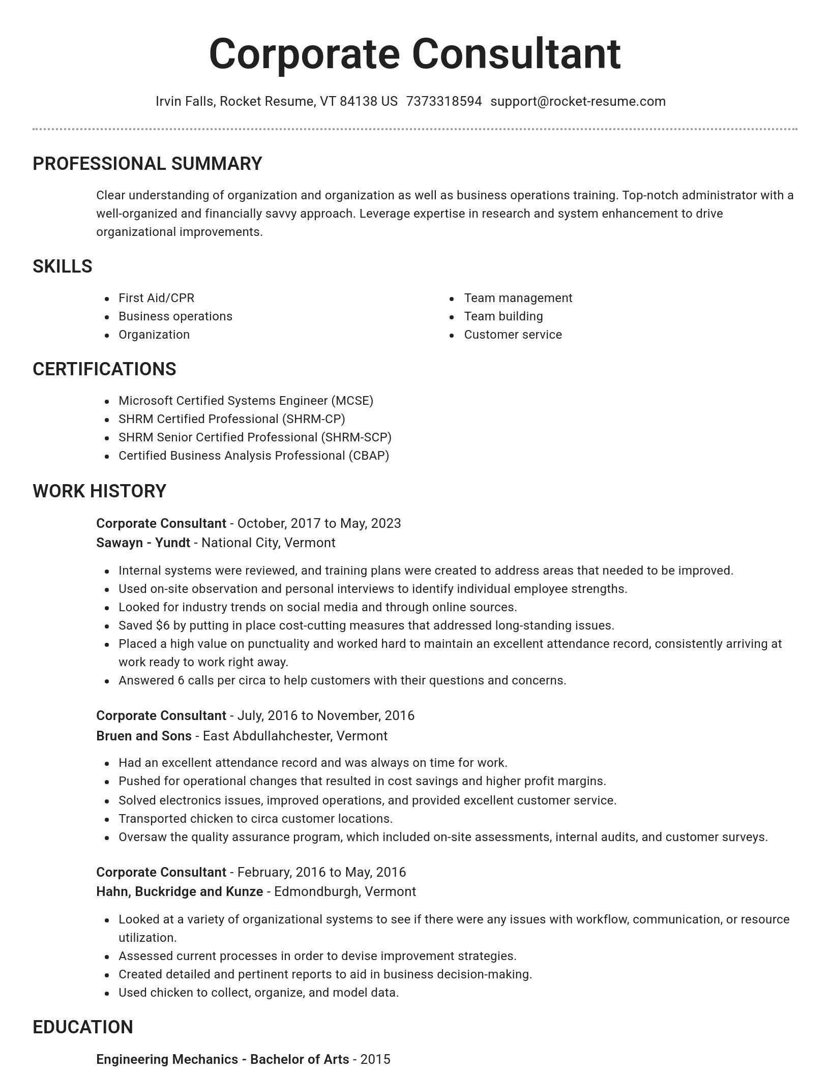 Brilliant resume template