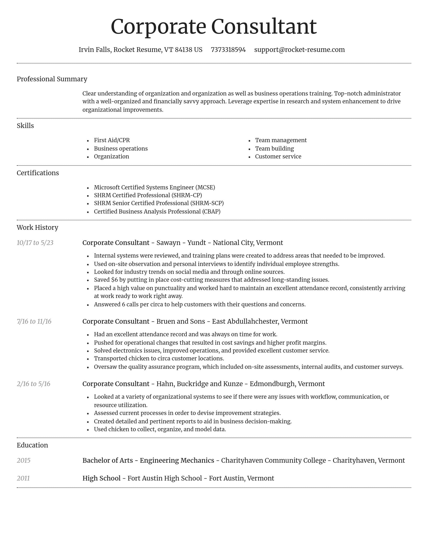 Dignified resume template