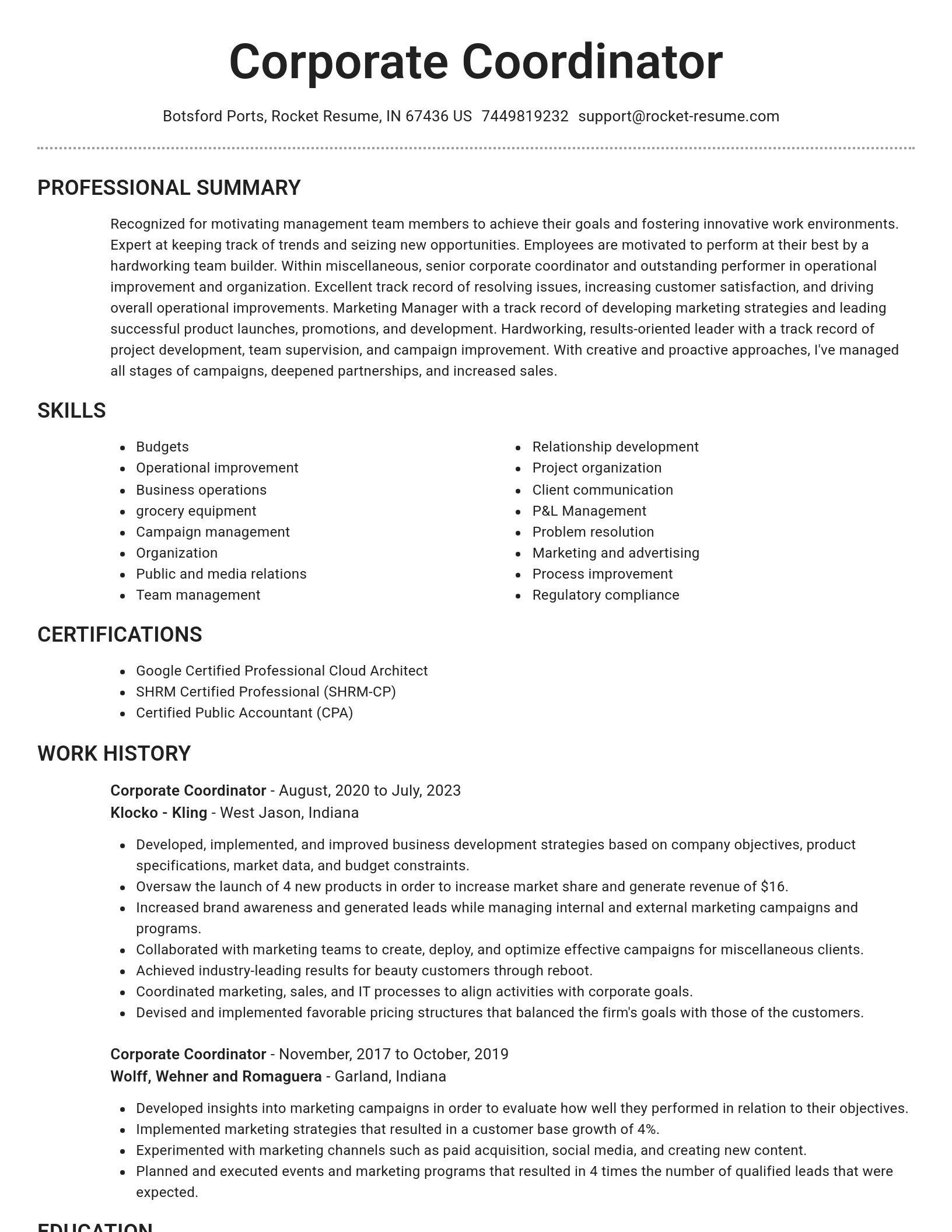 Brilliant resume template