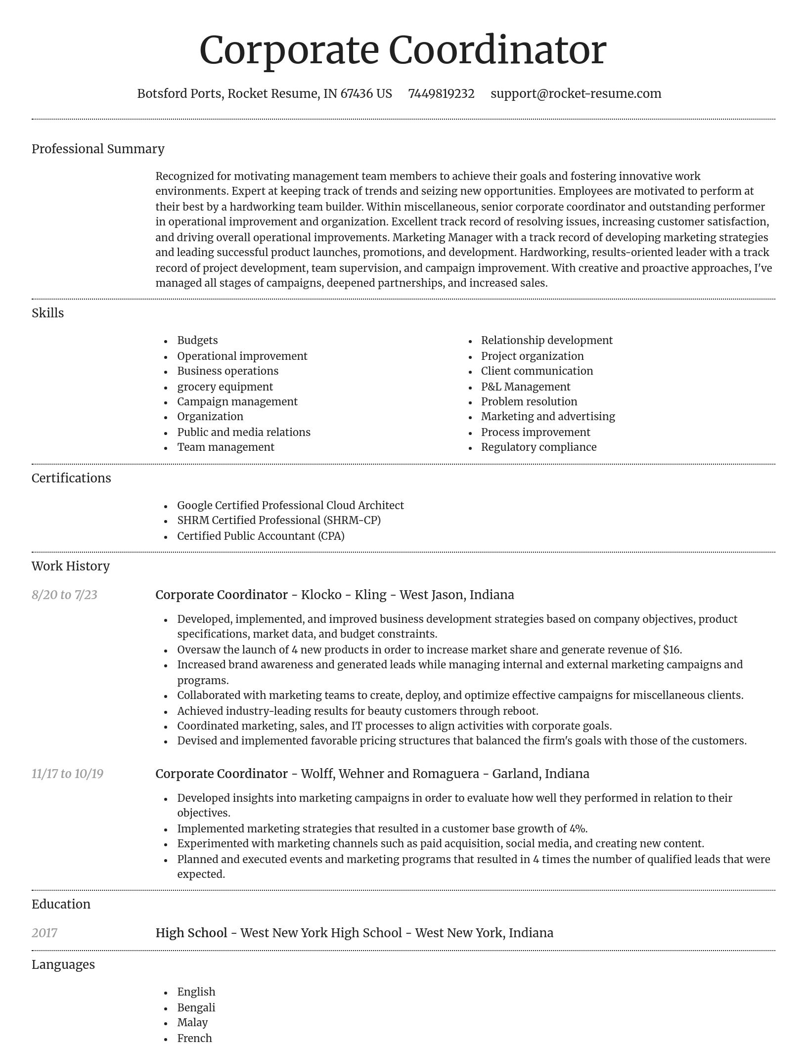 Dignified resume template