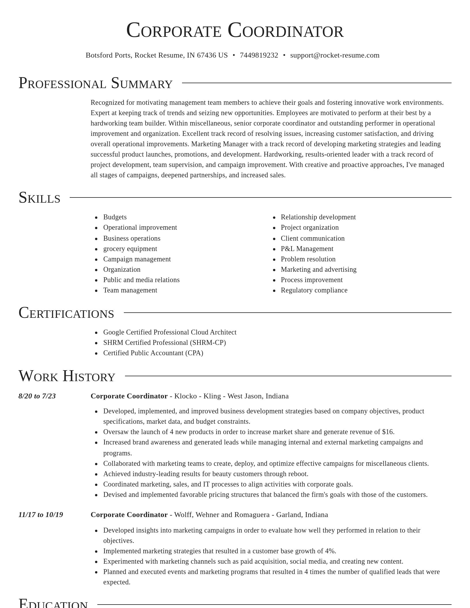 Director resume template