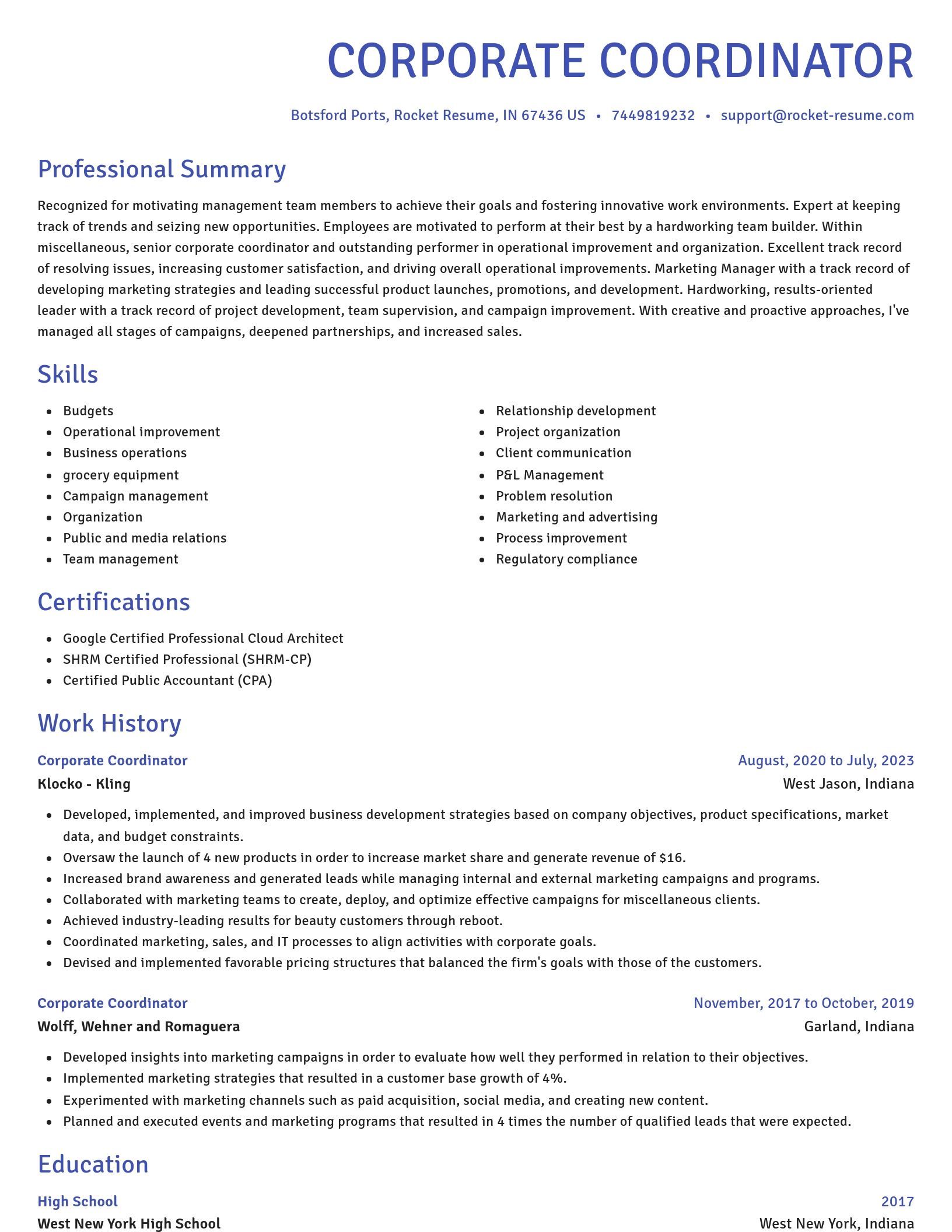 Novel resume template