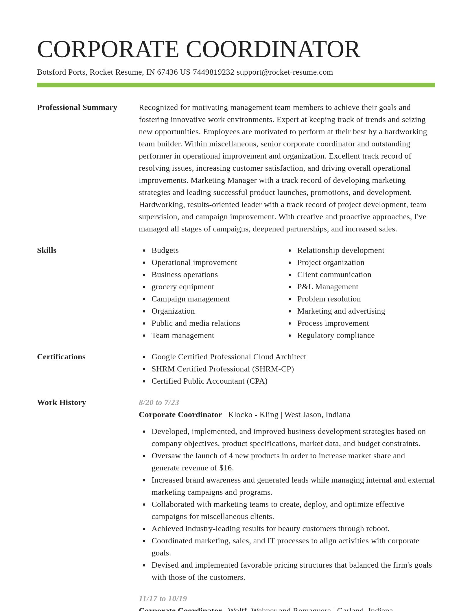Smart resume template