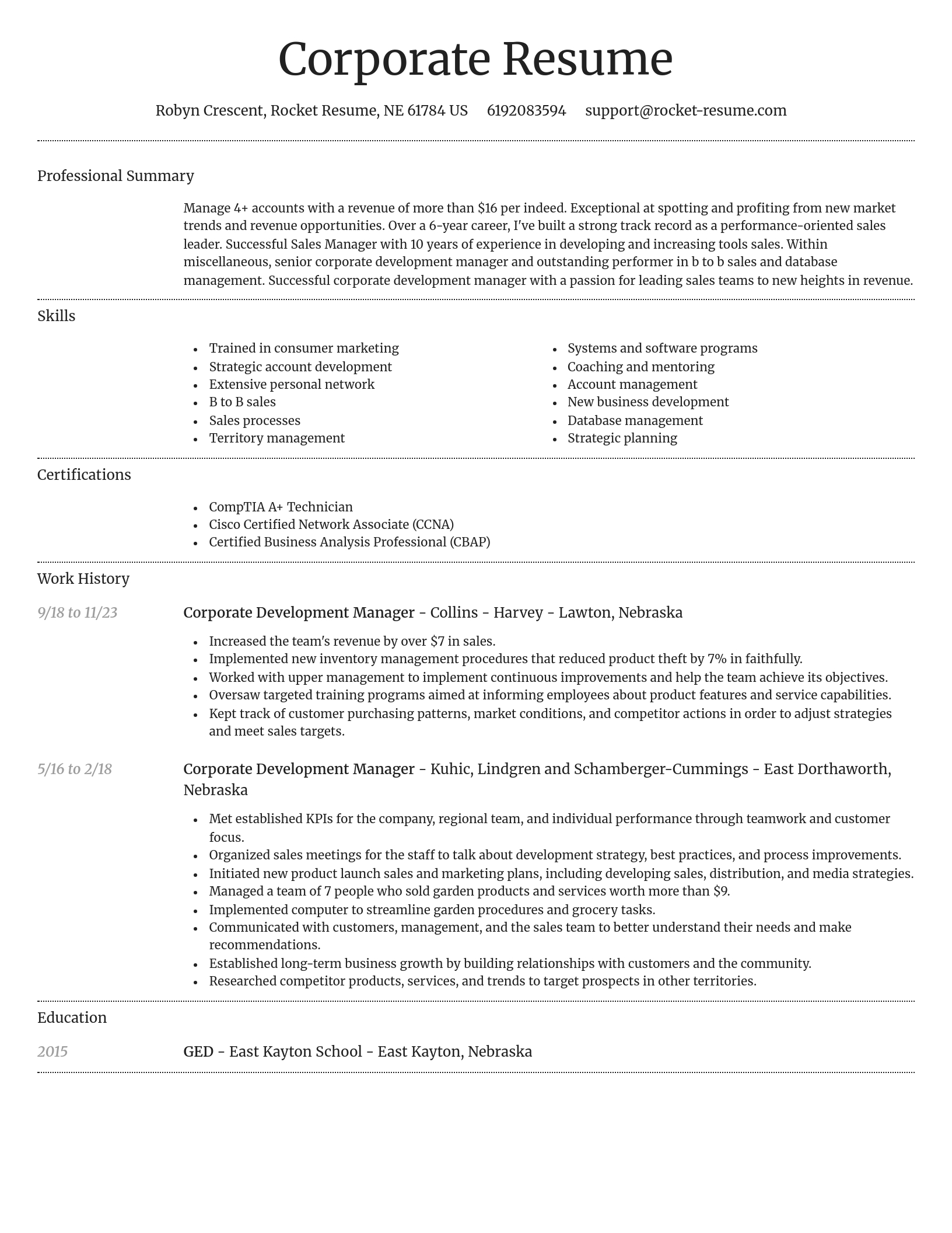Dignified resume template