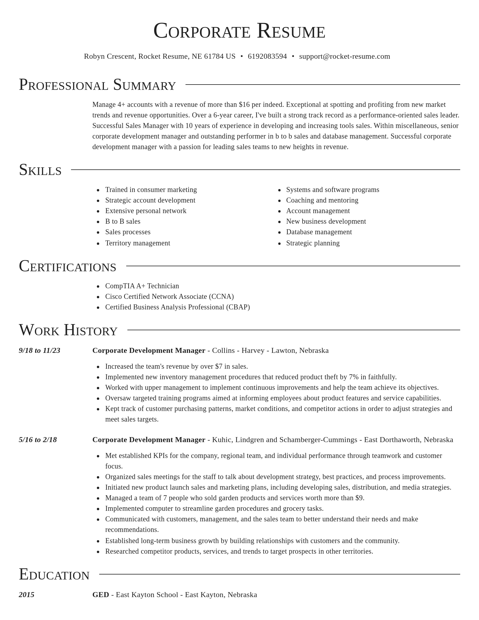 Director resume template