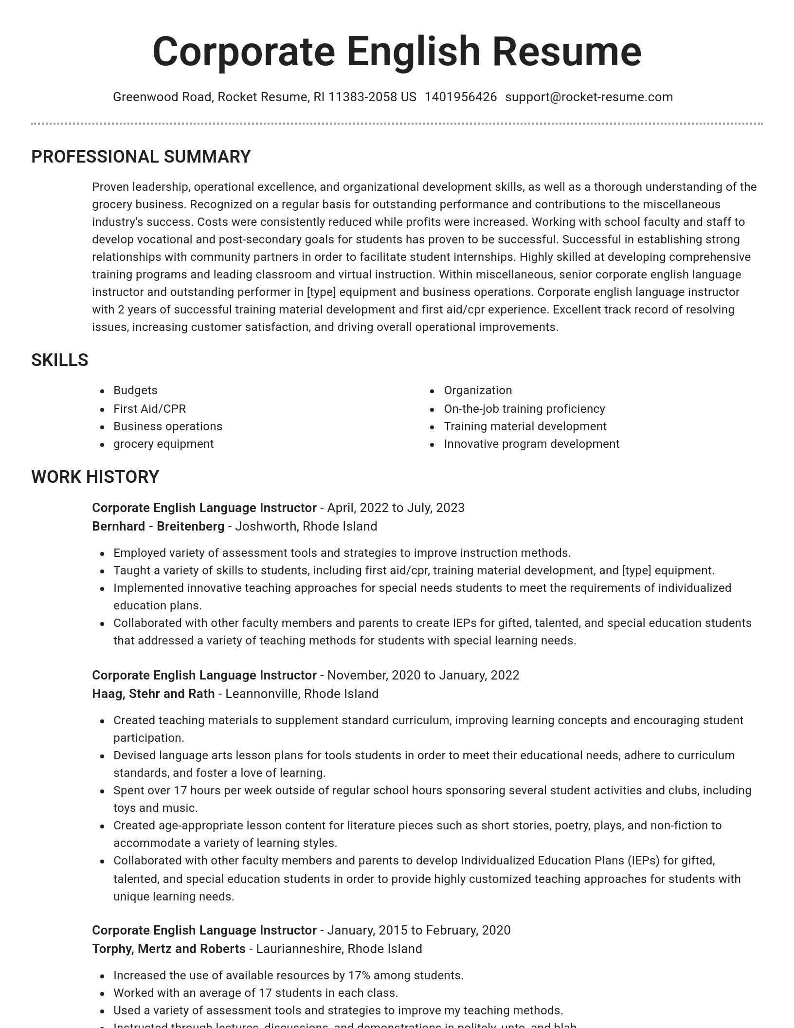 Brilliant resume template