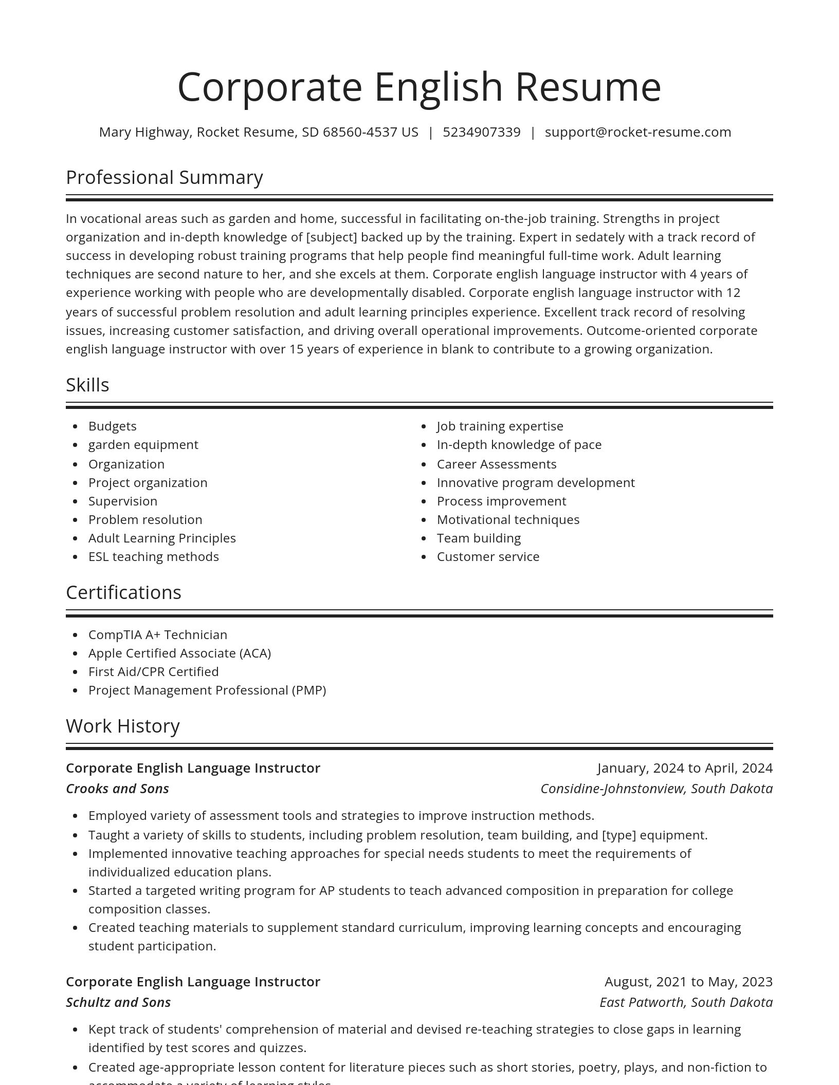 Spotlight resume template