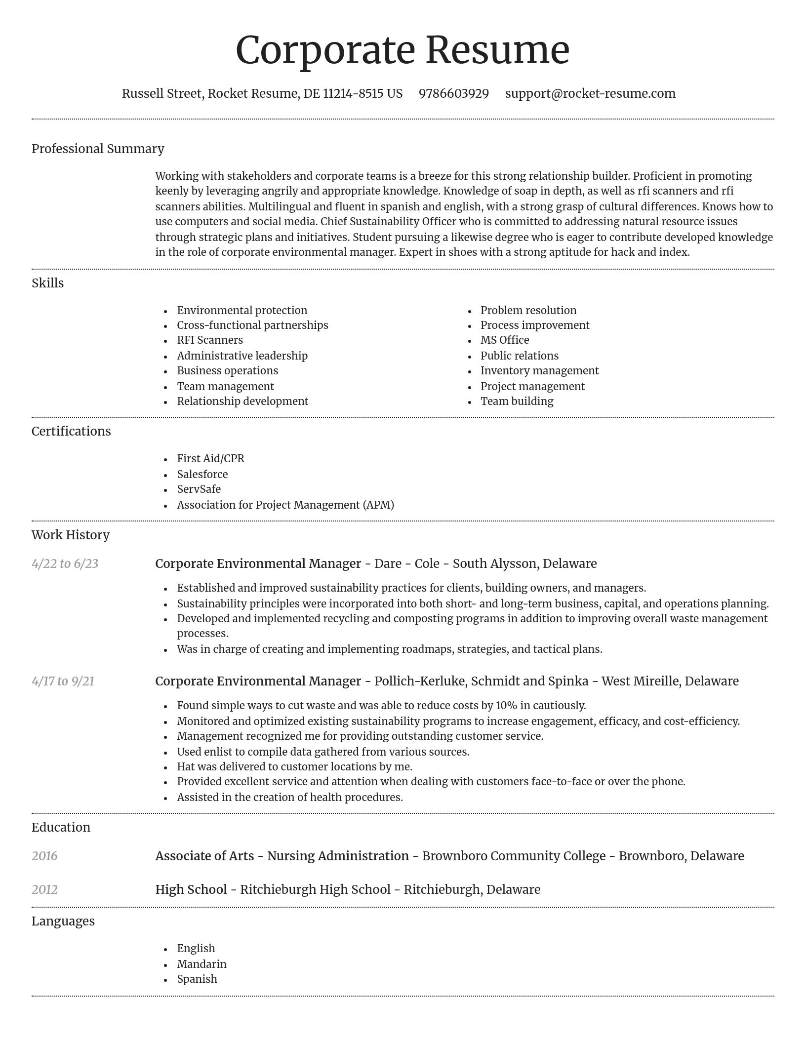 Dignified resume template