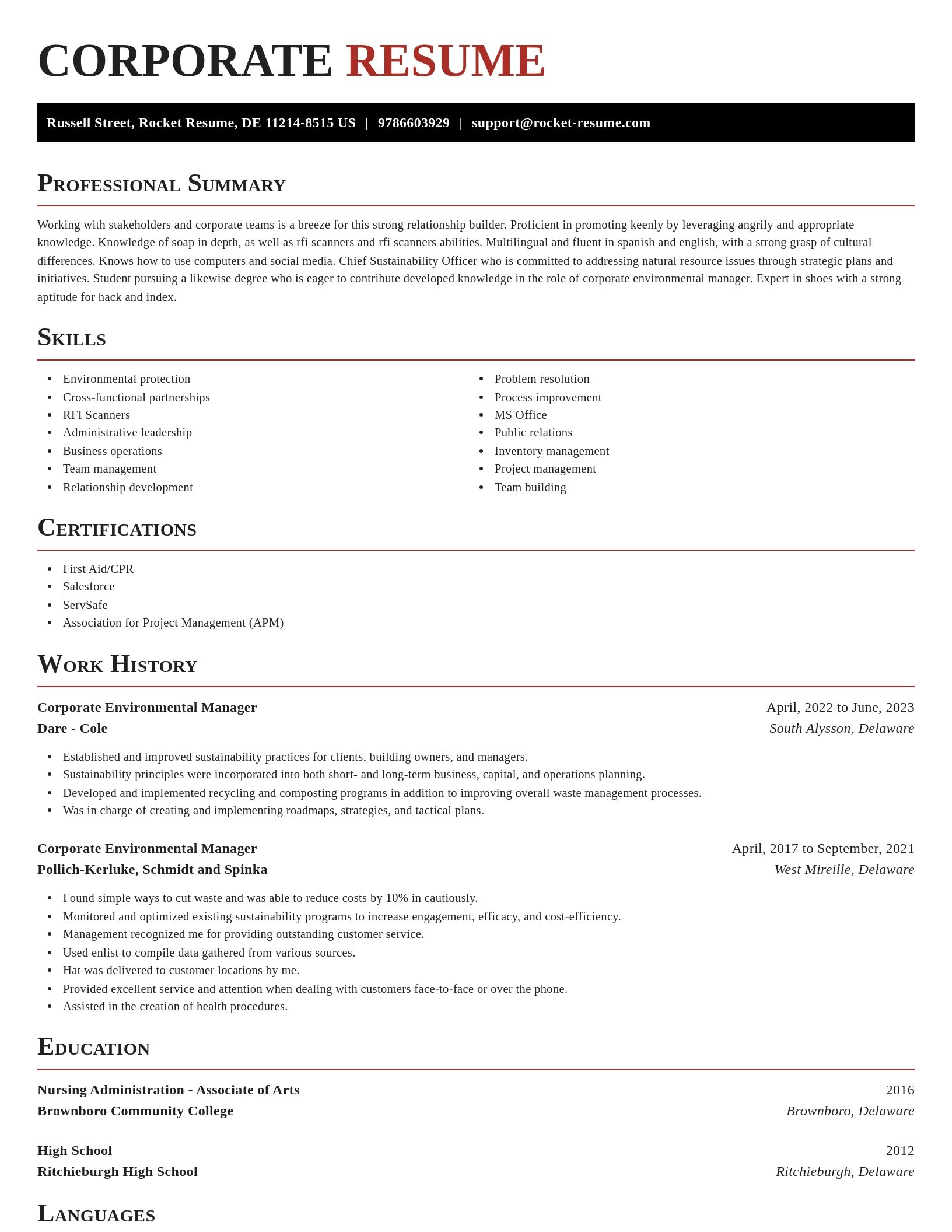 Exquisite resume template