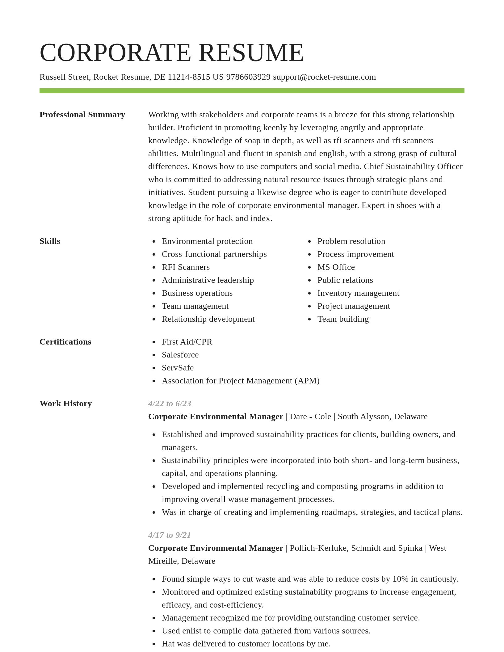 Smart resume template