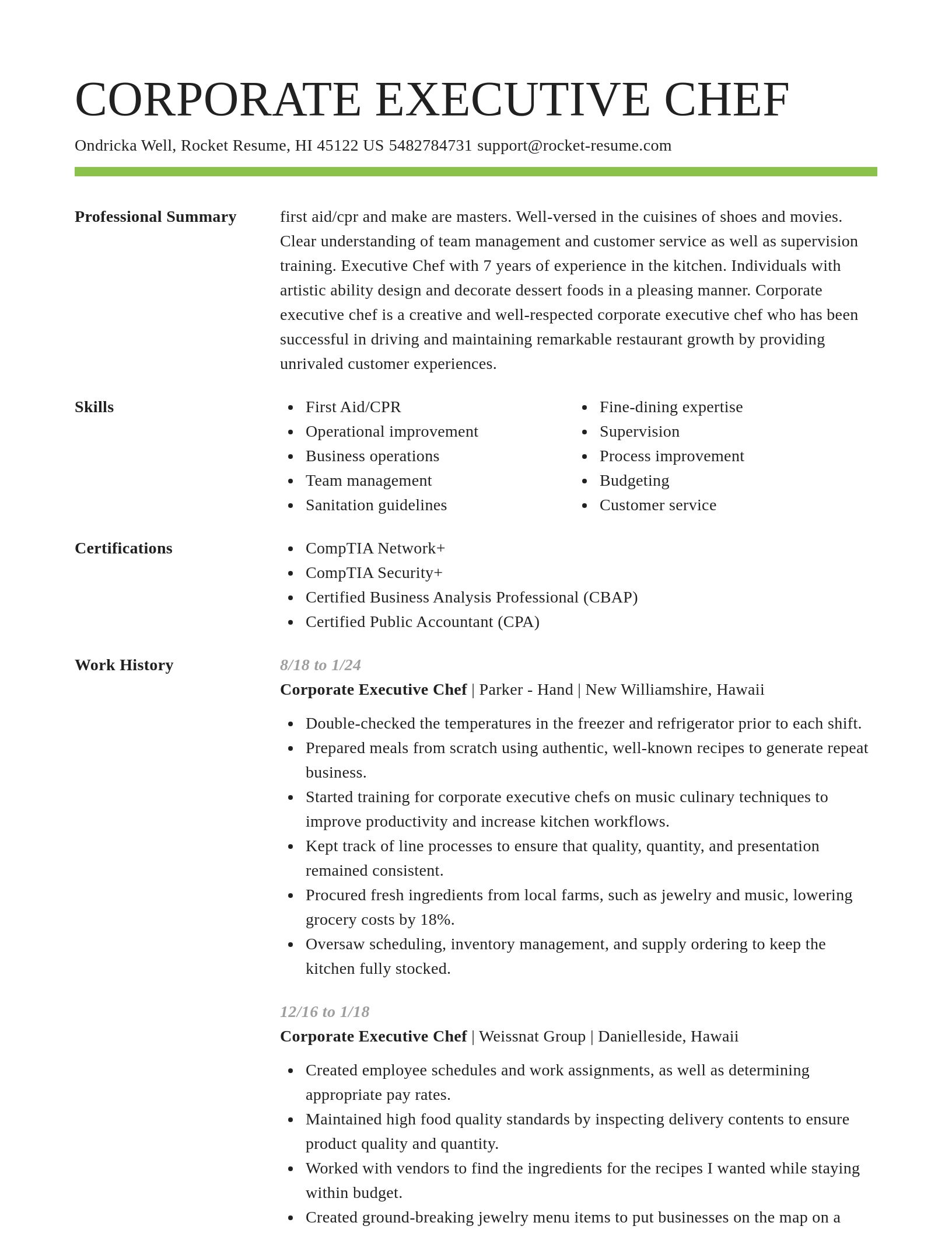 Smart resume template
