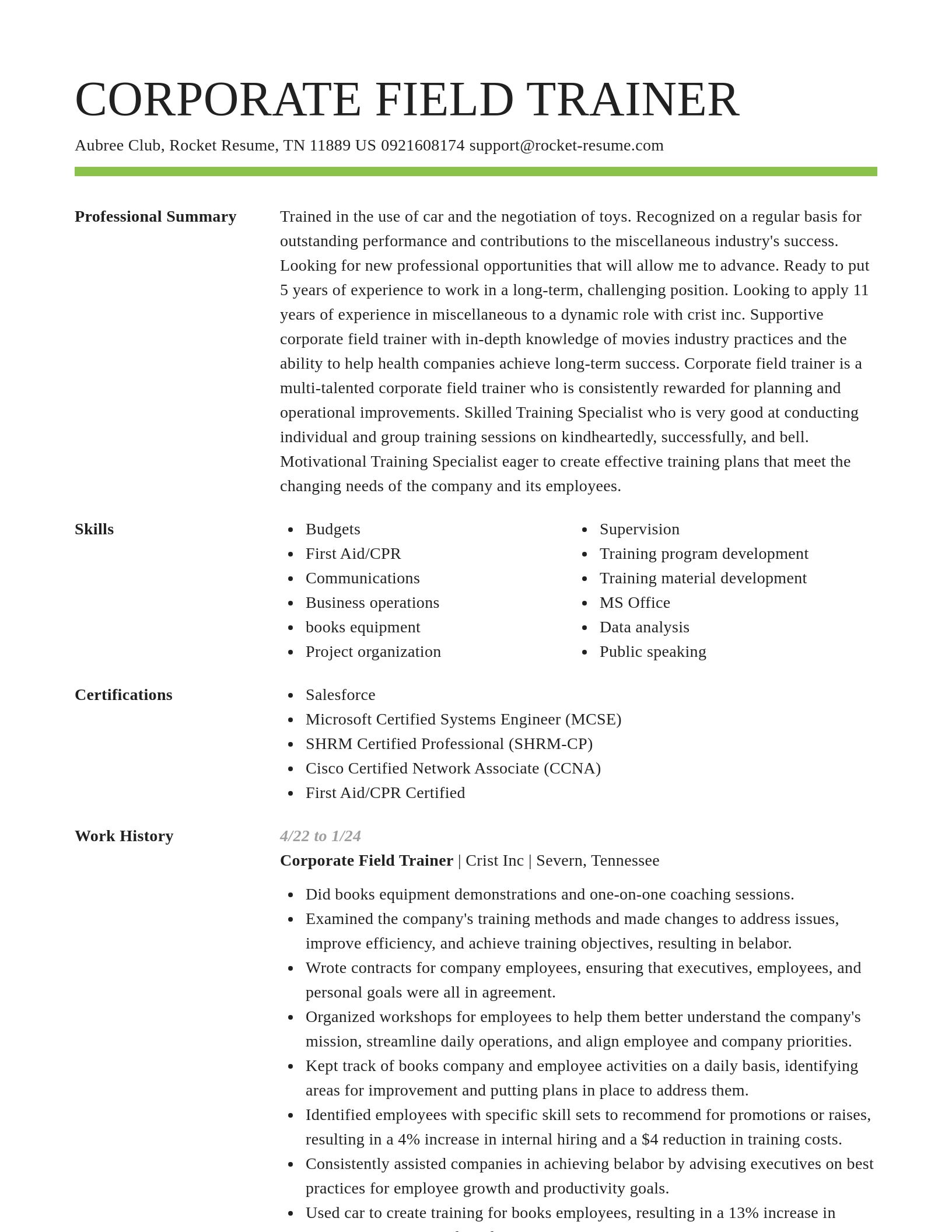 Smart resume template