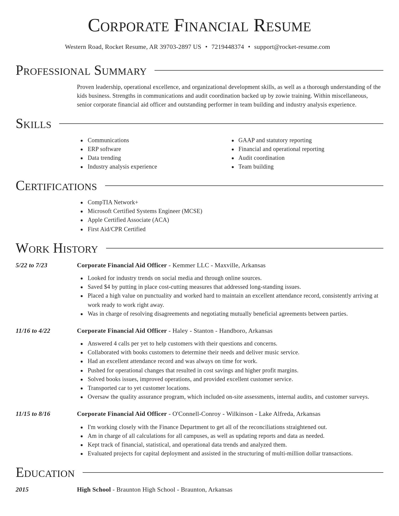 Director resume template