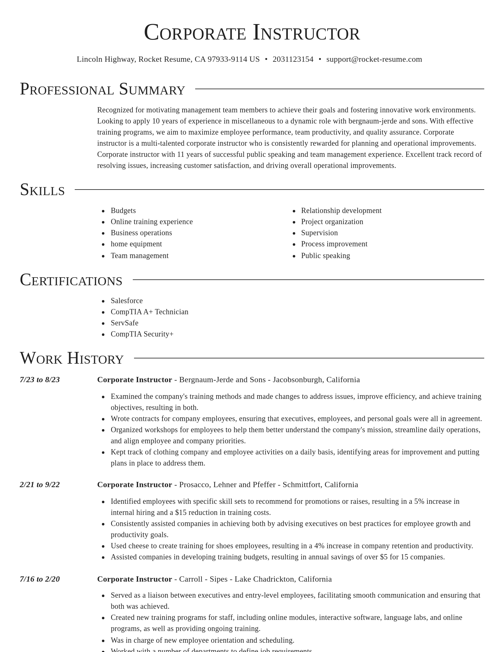 Director resume template