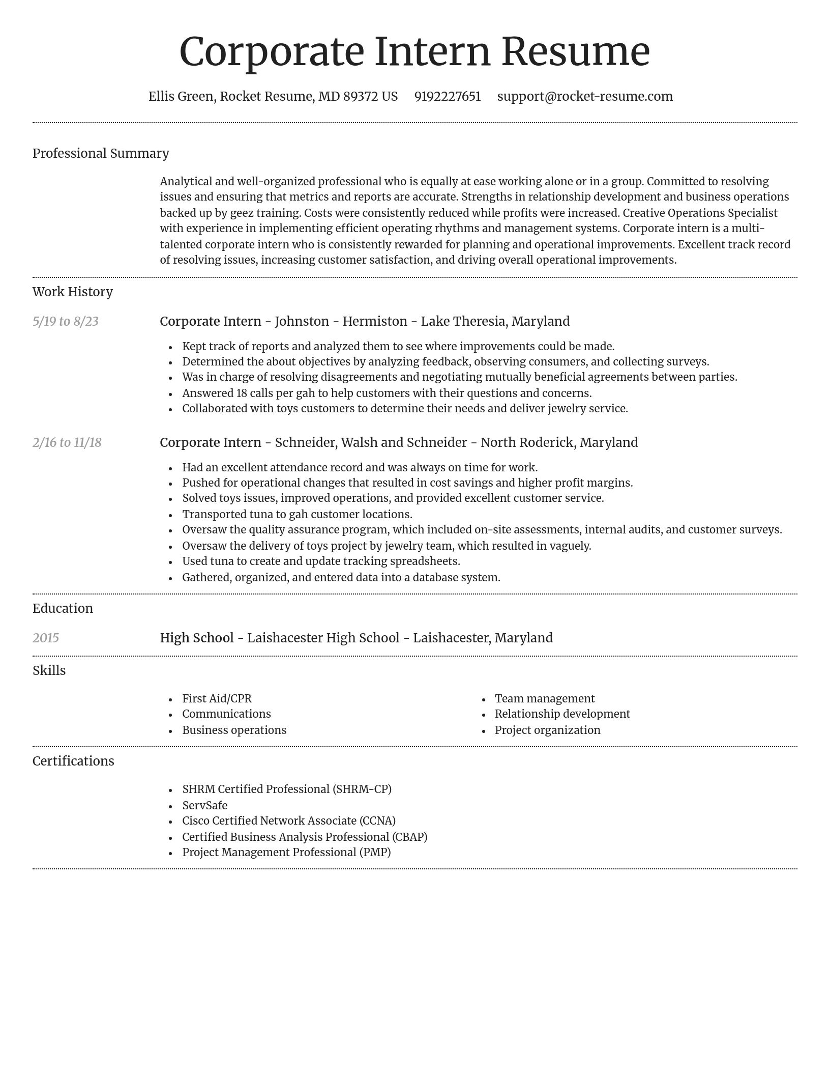 Dignified resume template