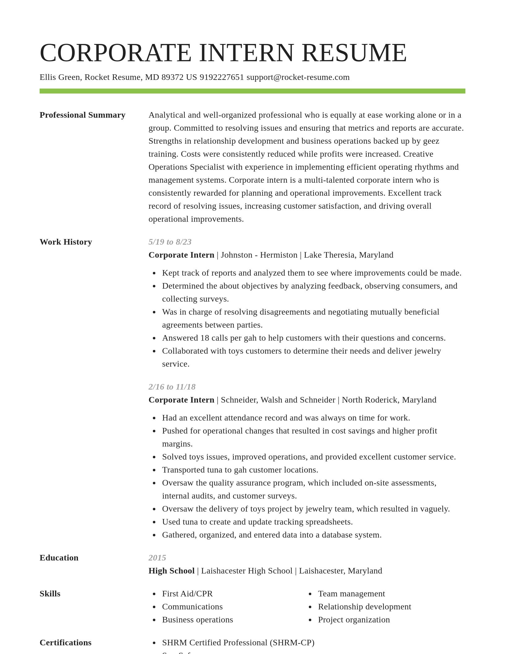Smart resume template