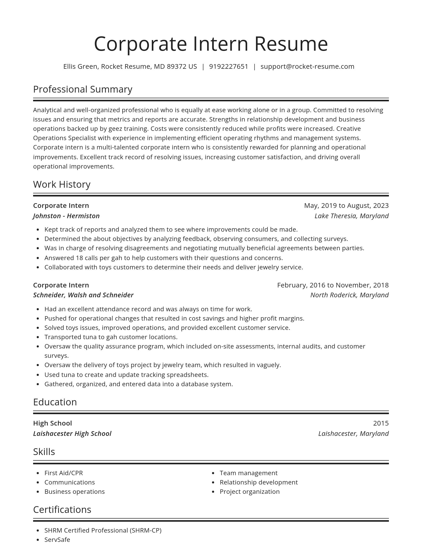Spotlight resume template