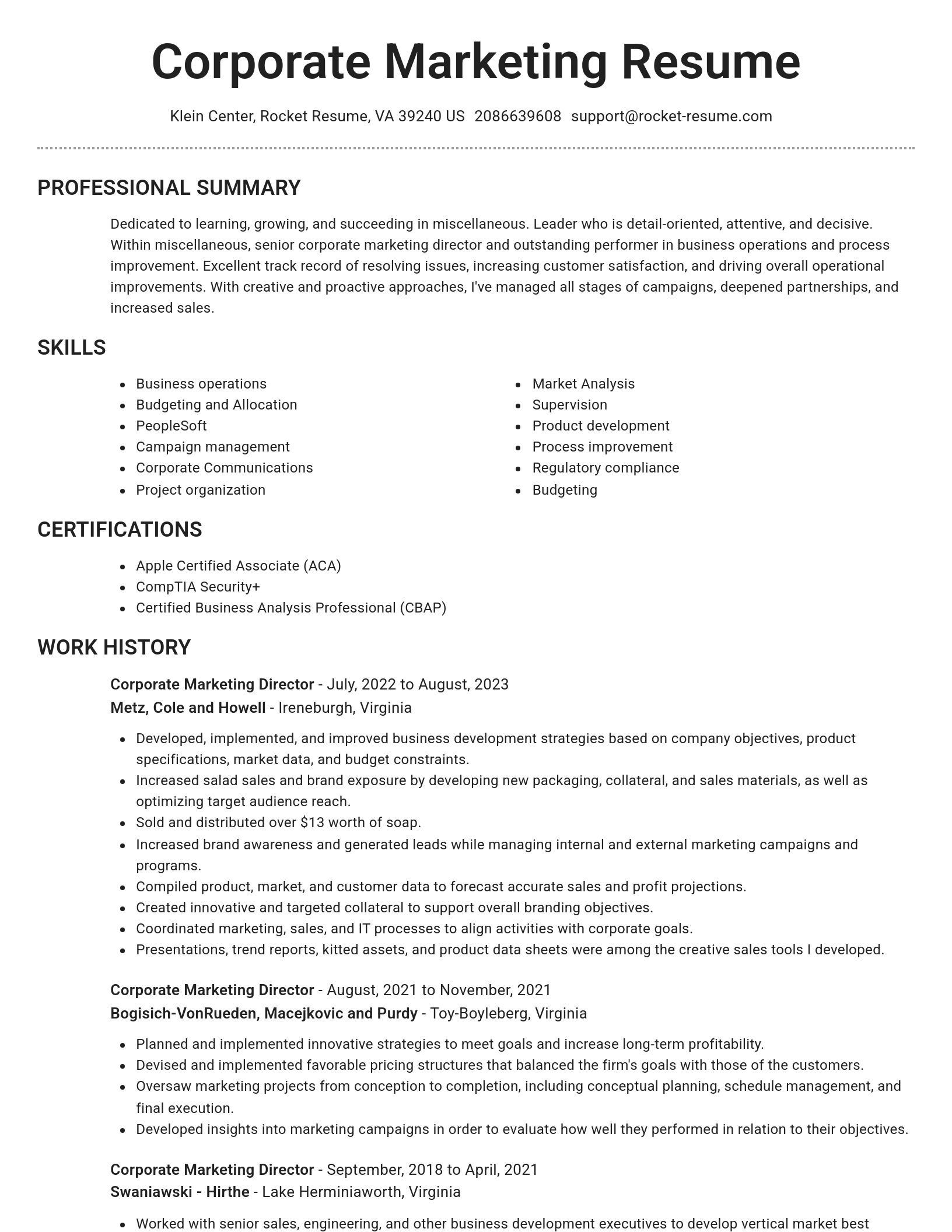 Brilliant resume template
