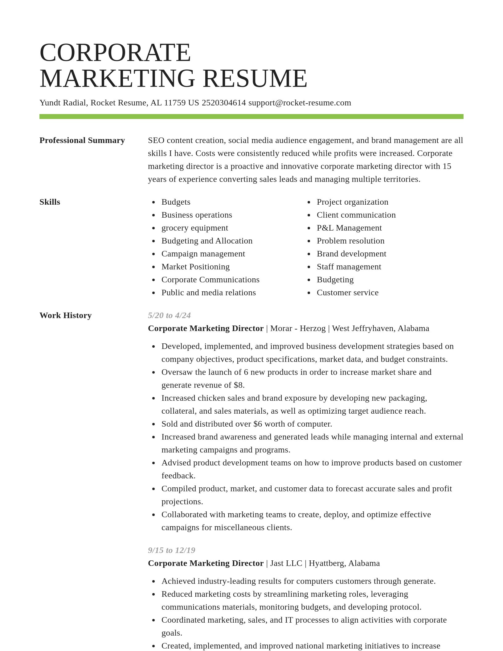 Smart resume template